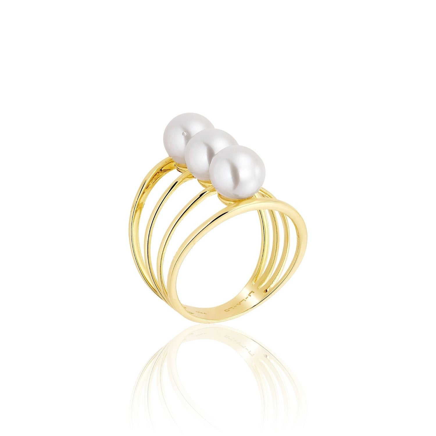 Δαχτυλίδι Pearls από χρυσό 18Κ με freshwater pearls Εικόνα 1