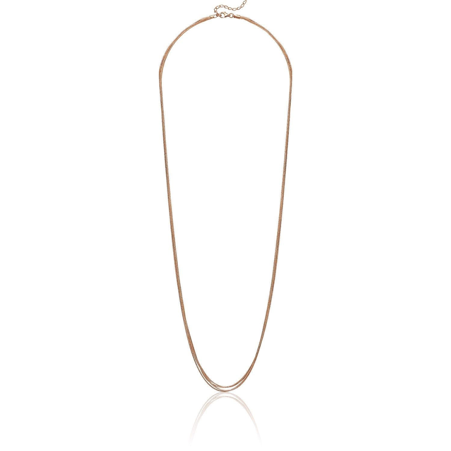 Κολιέ Skin από ροζ επιχρυσωμένο ασήμι 925° Εικόνα 3