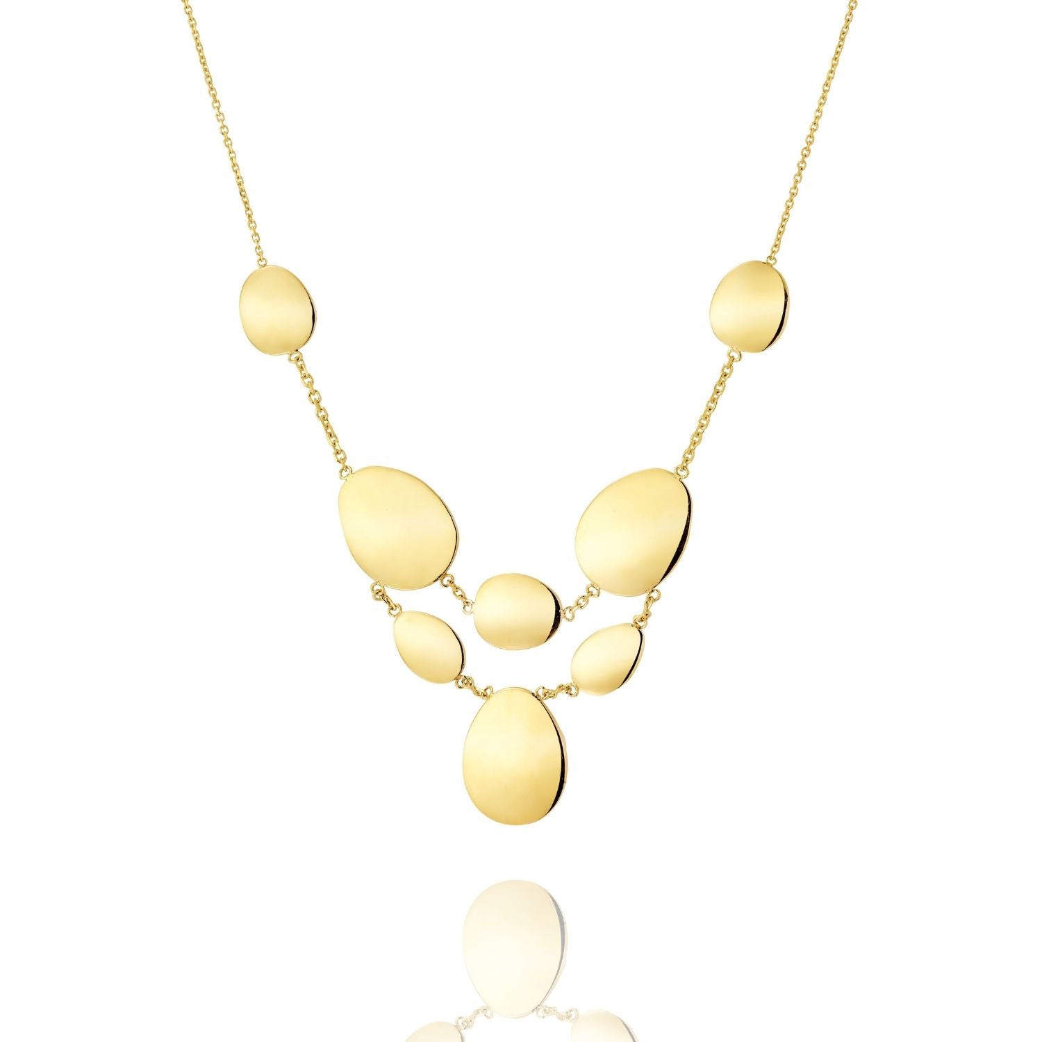 Κολιέ Aurum από χρυσό 18Κ με κυκλικά στοιχεία Εικόνα 1