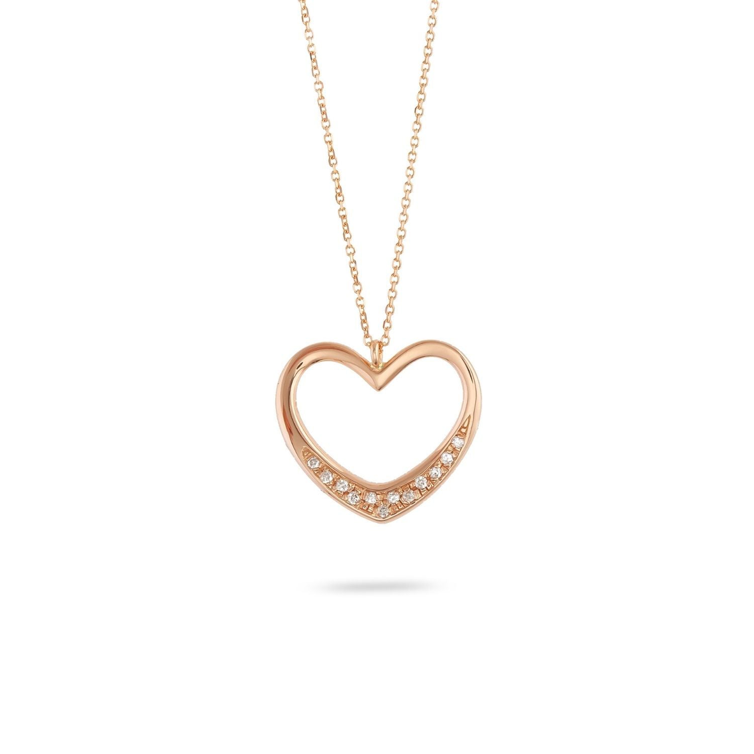 Κολιέ LiLaLove Καρδιά από ροζ χρυσό 18Κ με διαμάντια μπριγιάν Εικόνα 1