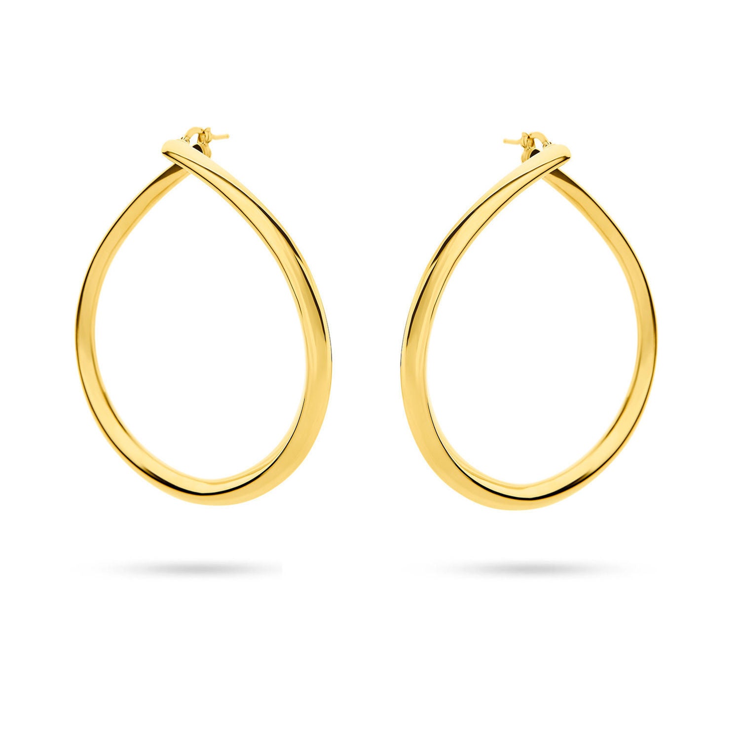 Σκουλαρίκια κρίκοι Reflections από επιχρυσωμένο ασήμι 925° Εικόνα 1