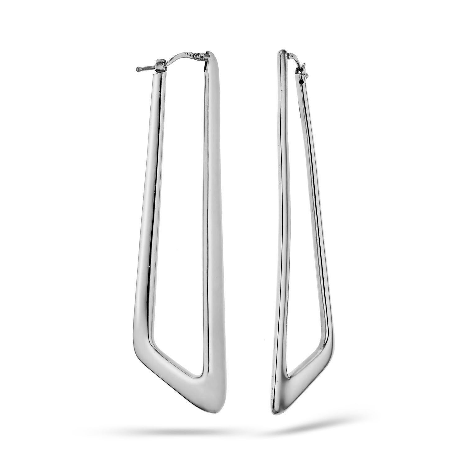 Σκουλαρίκια κρίκοι Reflections από επιροδιωμένο ασήμι 925° Εικόνα 1