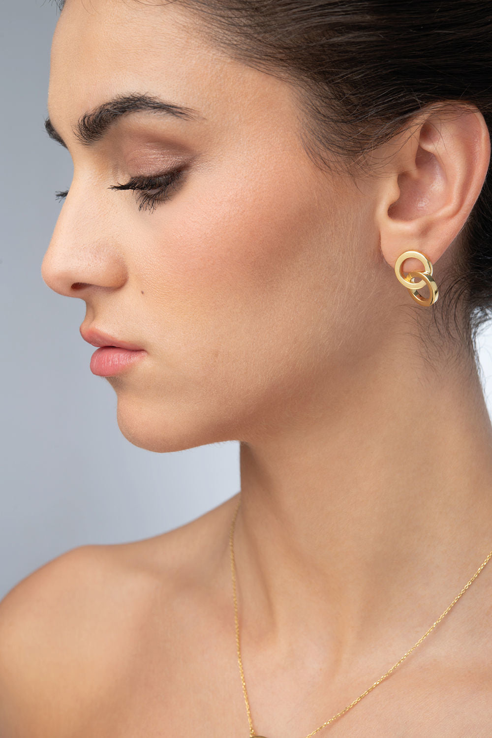 Σκουλαρίκια You & Me από επιχρυσωμένο ασήμι 925° Εικόνα 2