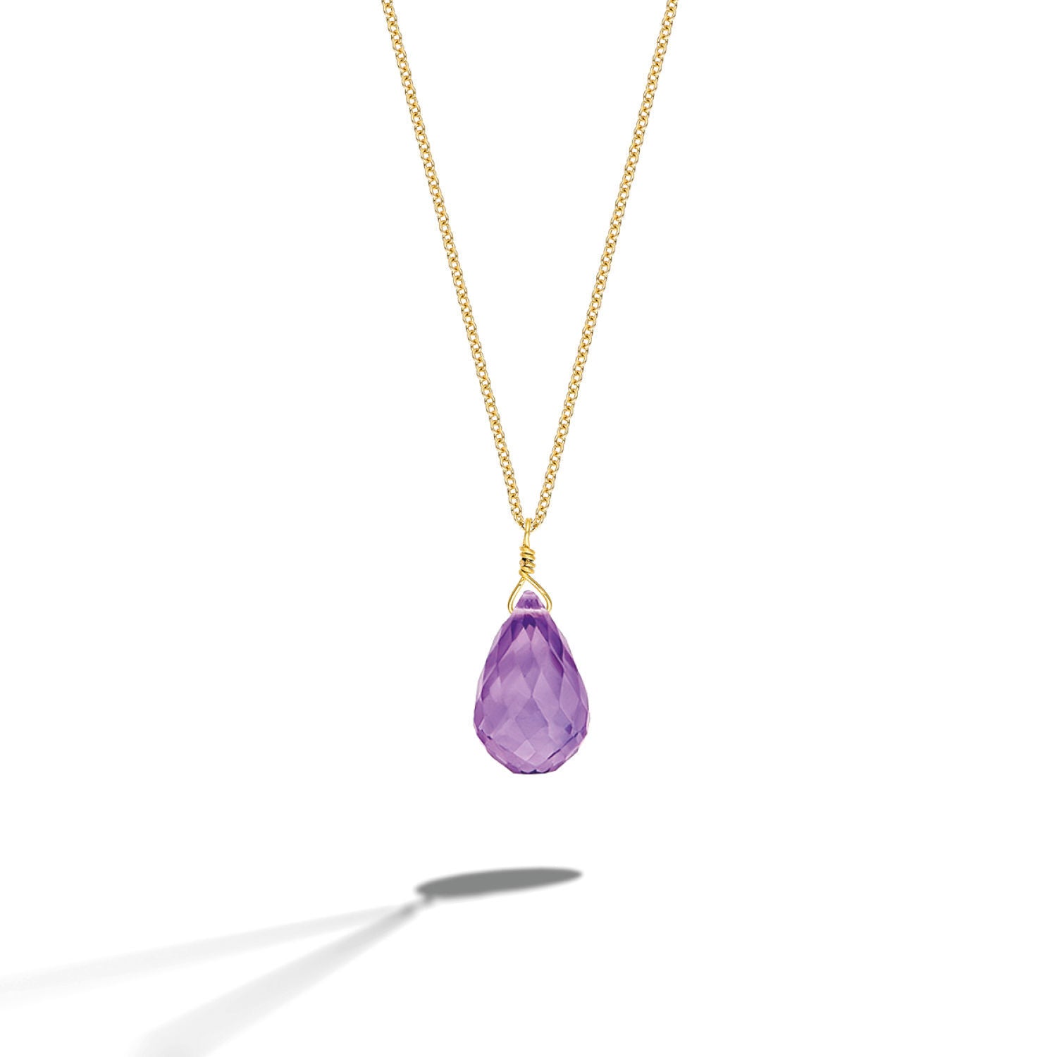 Μενταγιόν Mini Drops από χρυσό 18Κ με αμέθυστο Εικόνα 1