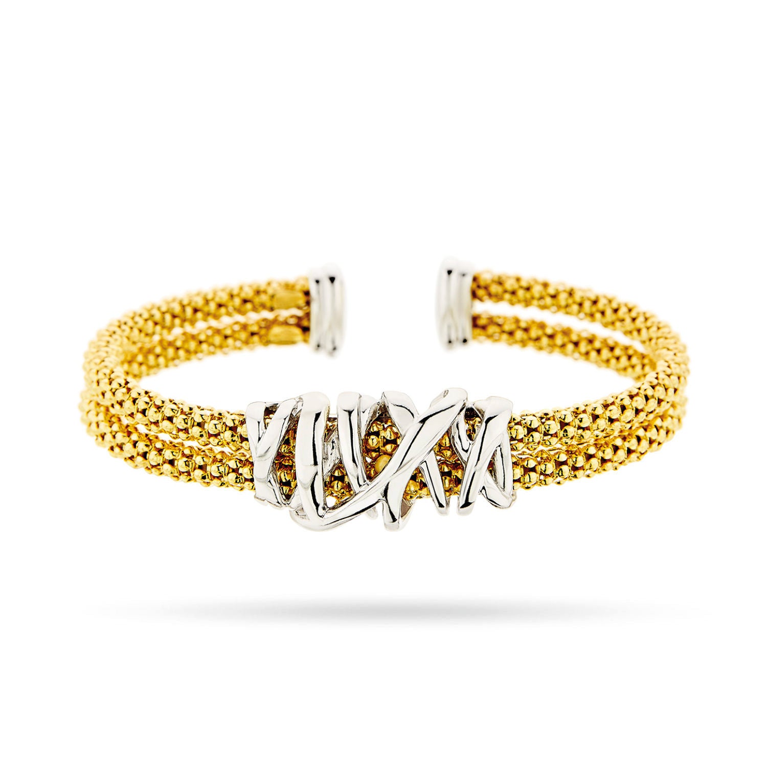 Βραχιόλι Skin σταθερό από επιχρυσωμένο και επιροδιωμένο ασήμι 925° Εικόνα 1