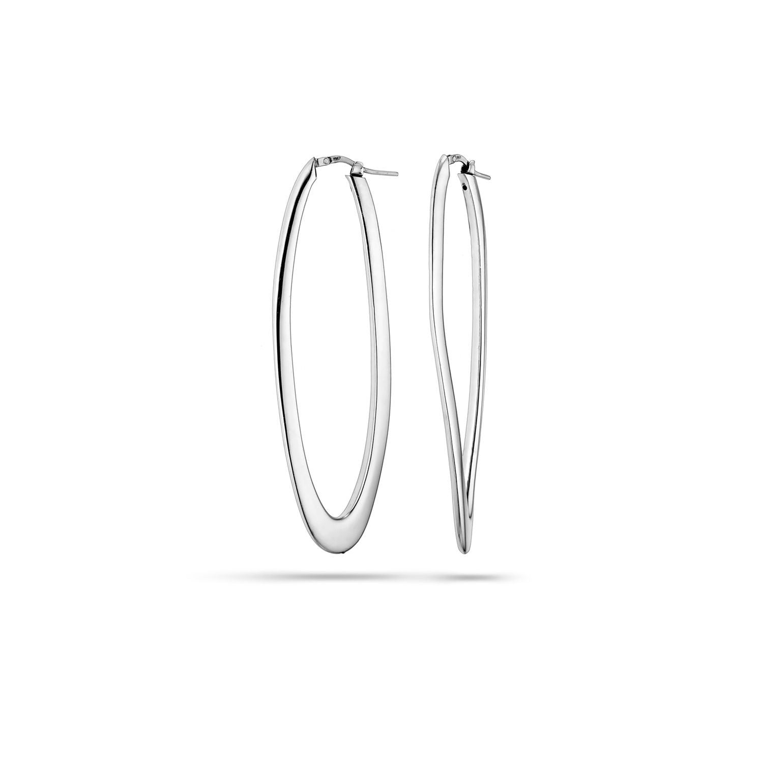 Σκουλαρίκια κρίκοι Reflections από επιροδιωμένο ασήμι 925° Εικόνα 1