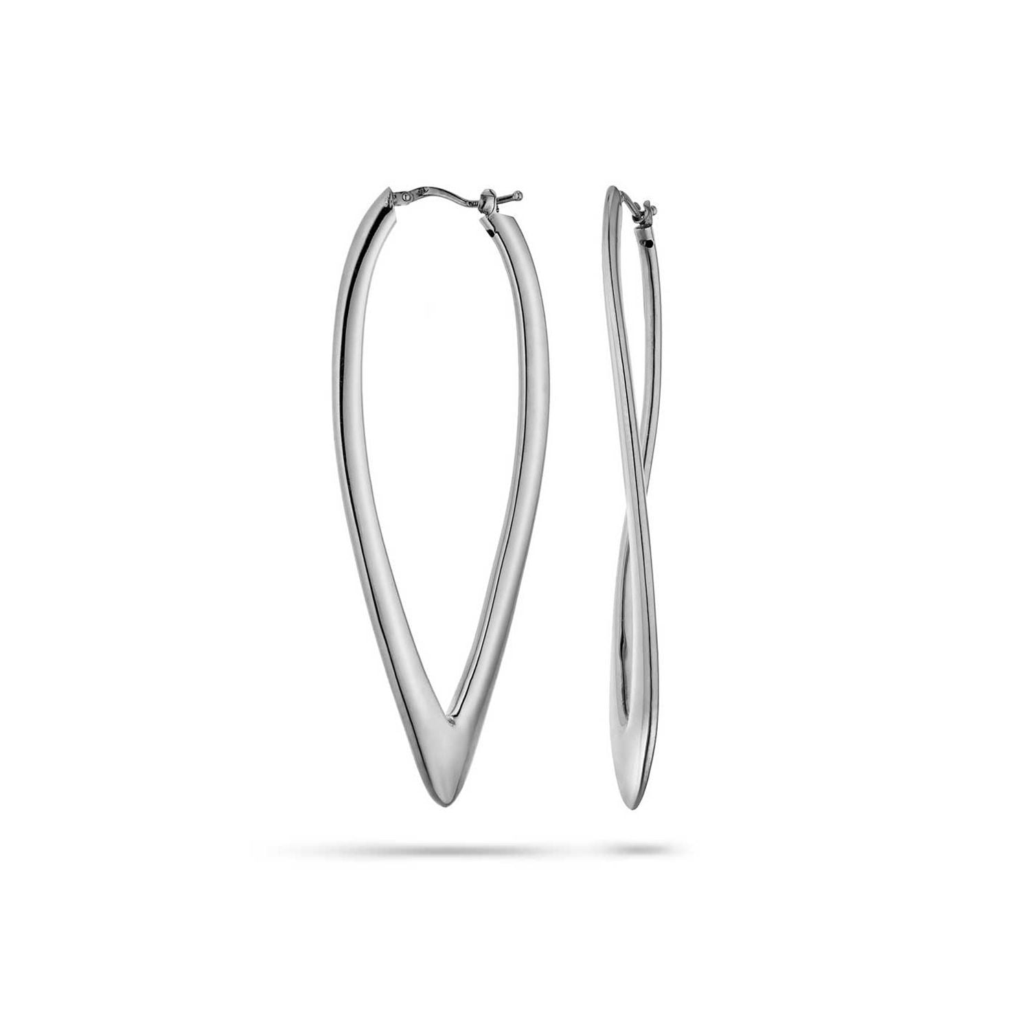 Σκουλαρίκια κρίκοι Reflections από επιροδιωμένο ασήμι 925° Εικόνα 1