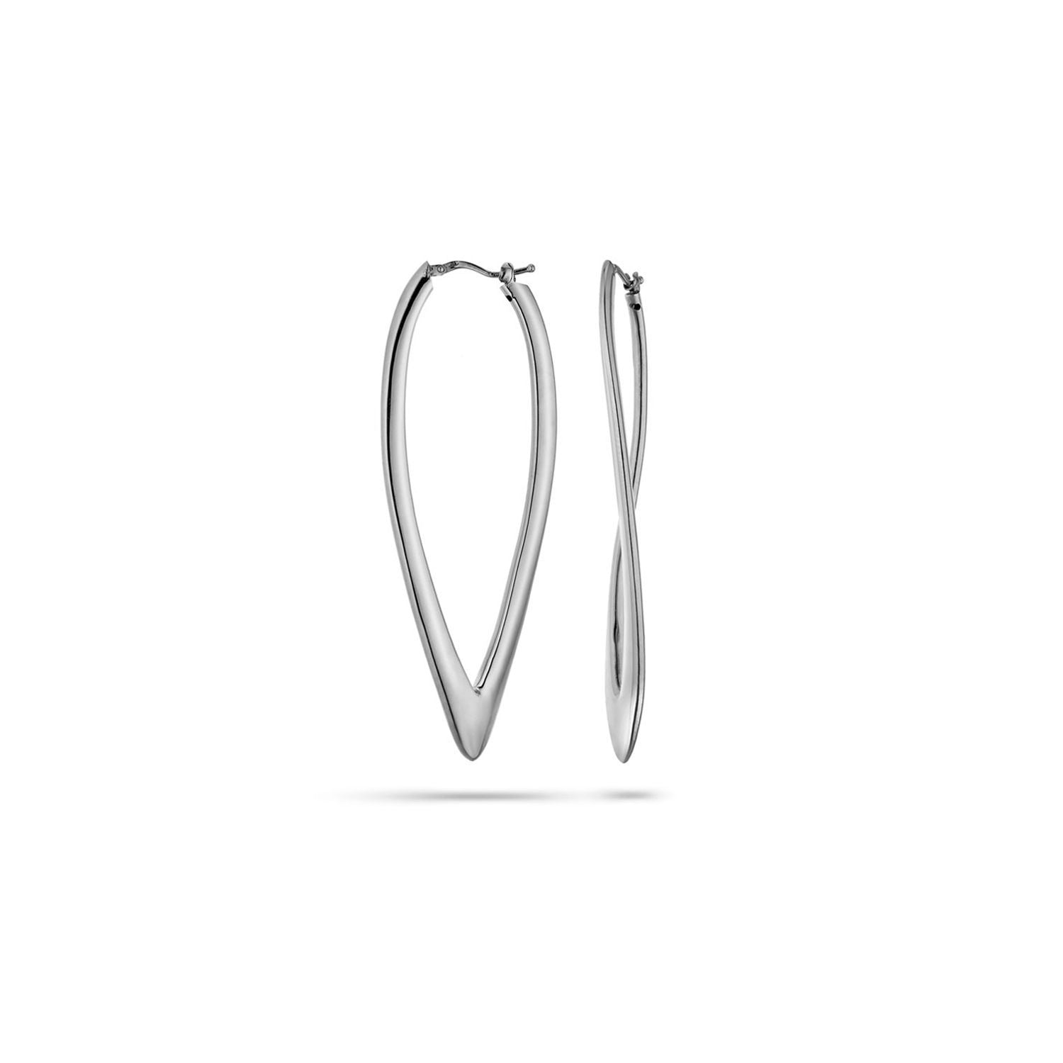 Σκουλαρίκια κρίκοι Reflections από επιροδιωμένο ασήμι 925° Εικόνα 1