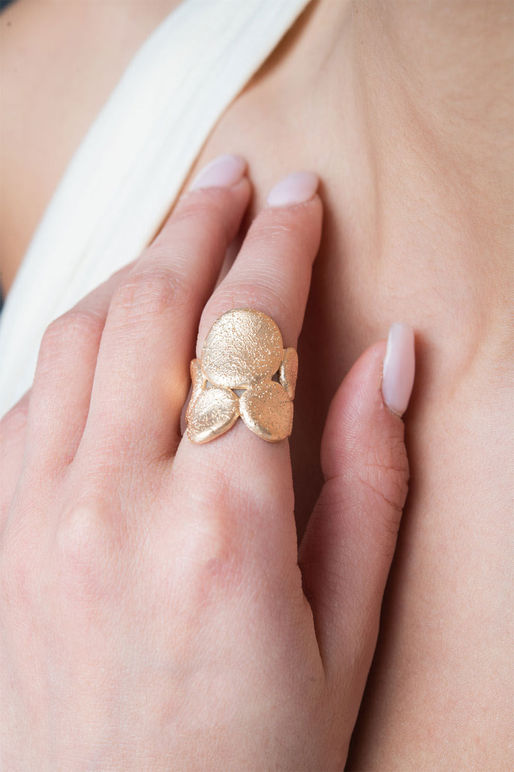 Δαχτυλίδι Terra από ματ επιχρυσωμένο ασήμι 925° Εικόνα 3