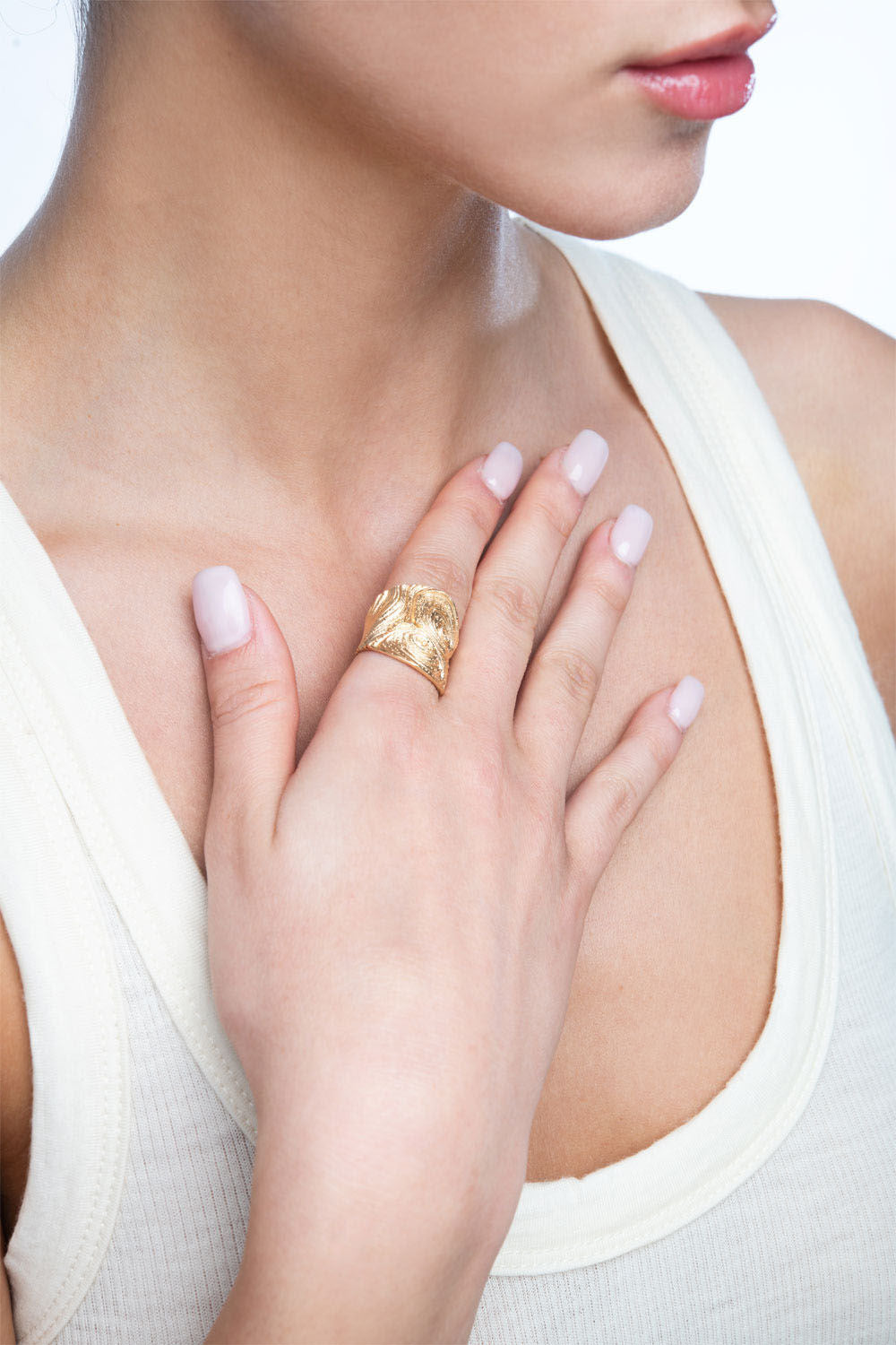 Δαχτυλίδι Terra από ματ επιχρυσωμένο ασήμι 925° Εικόνα 3