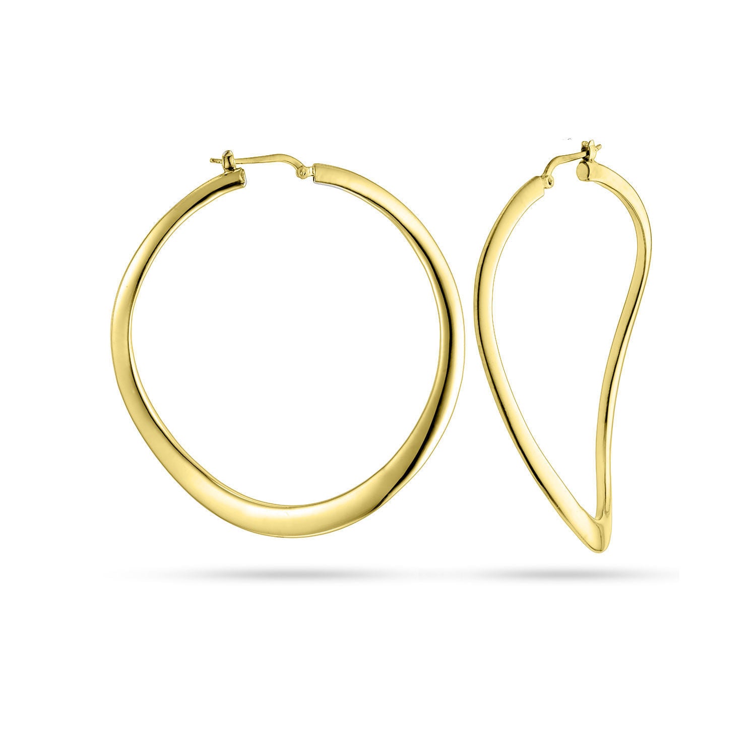 Σκουλαρίκια κρίκοι Reflections από επιχρυσωμένο ασήμι 925° Εικόνα 1