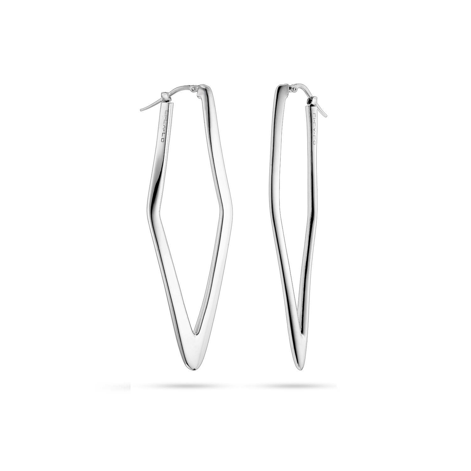 Σκουλαρίκια κρίκοι Reflections από επιροδιωμένο ασήμι 925° Εικόνα 1