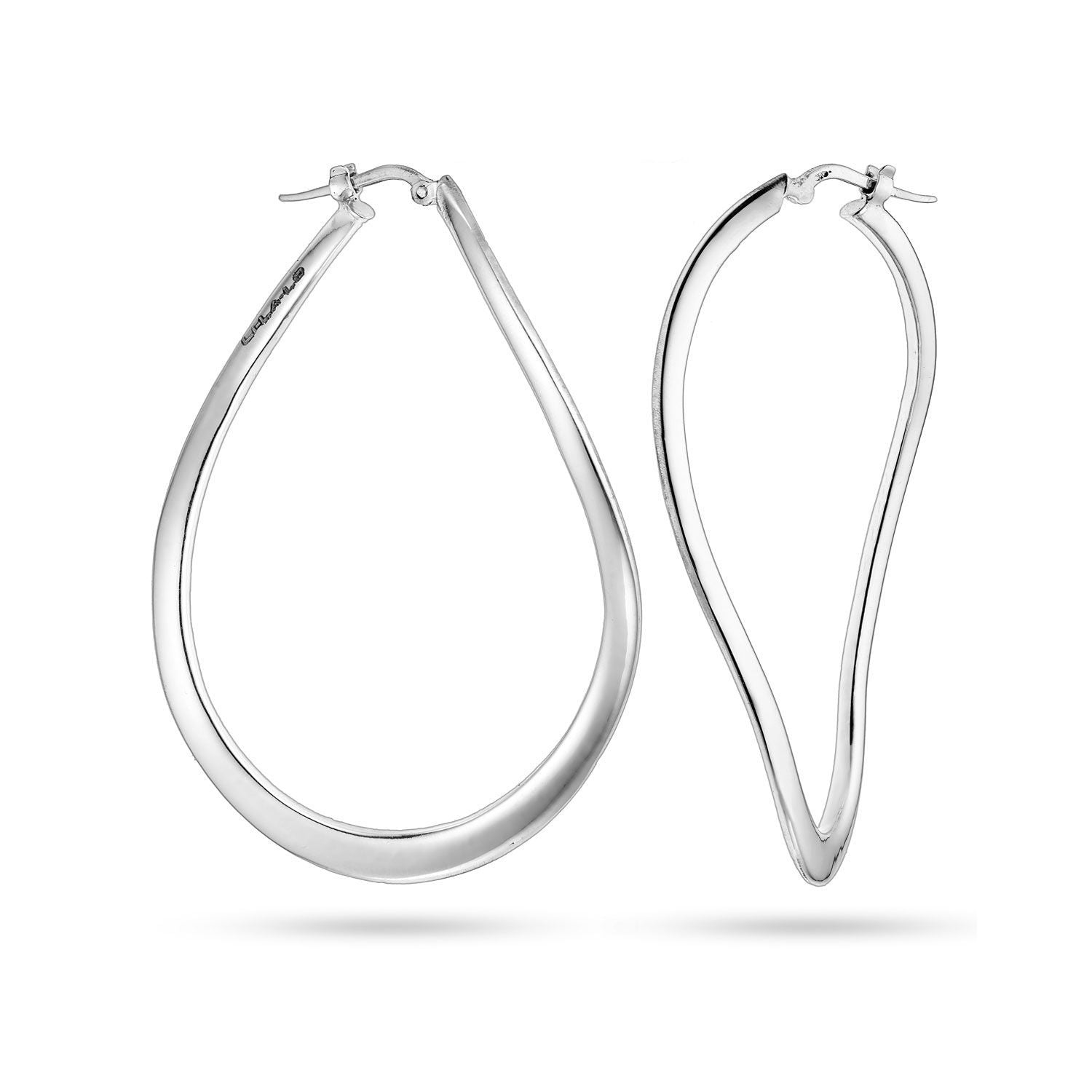 Σκουλαρίκια κρίκοι Reflections από επιροδιωμένο ασήμι 925° Εικόνα 1