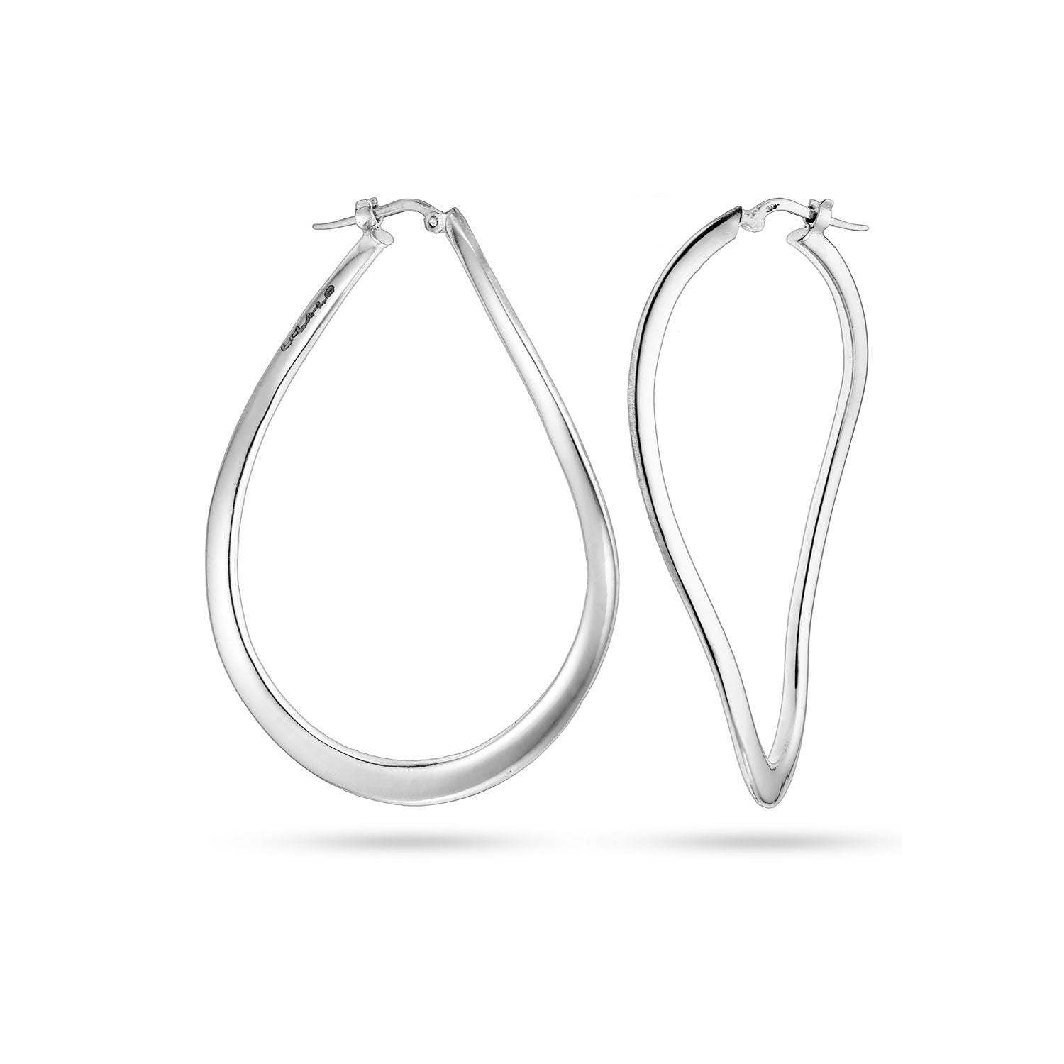 Σκουλαρίκια κρίκοι Reflections από επιροδιωμένο ασήμι 925° Εικόνα 1