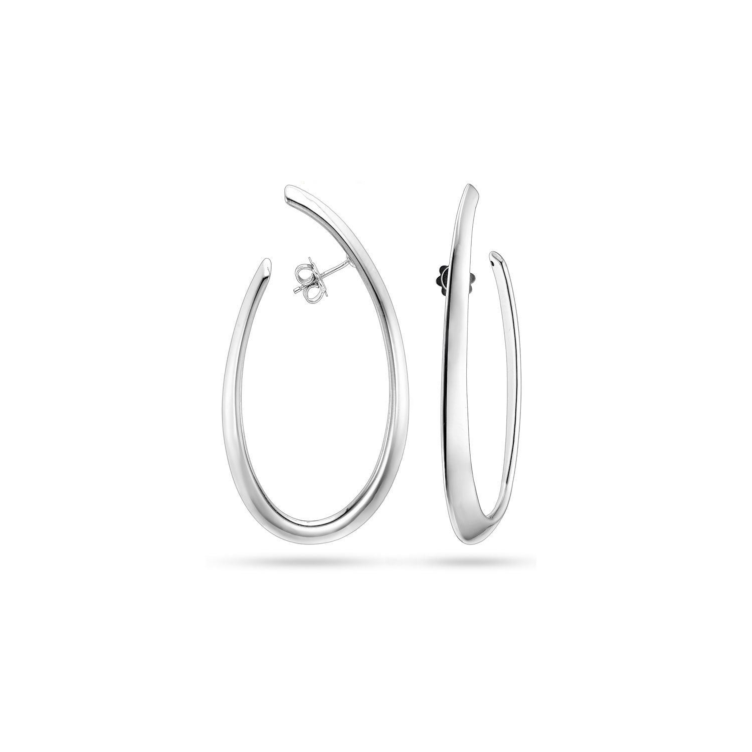 Σκουλαρίκια κρίκοι Reflections από επιροδιωμένο ασήμι 925° Εικόνα 1