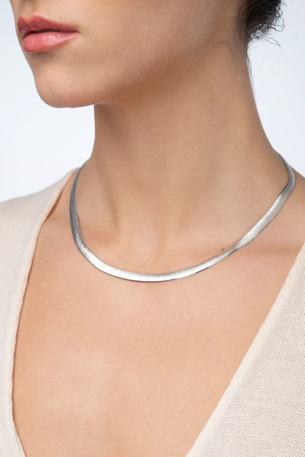 Κολιέ Skin από επιροδιωμένο ασήμι 925° Εικόνα 3