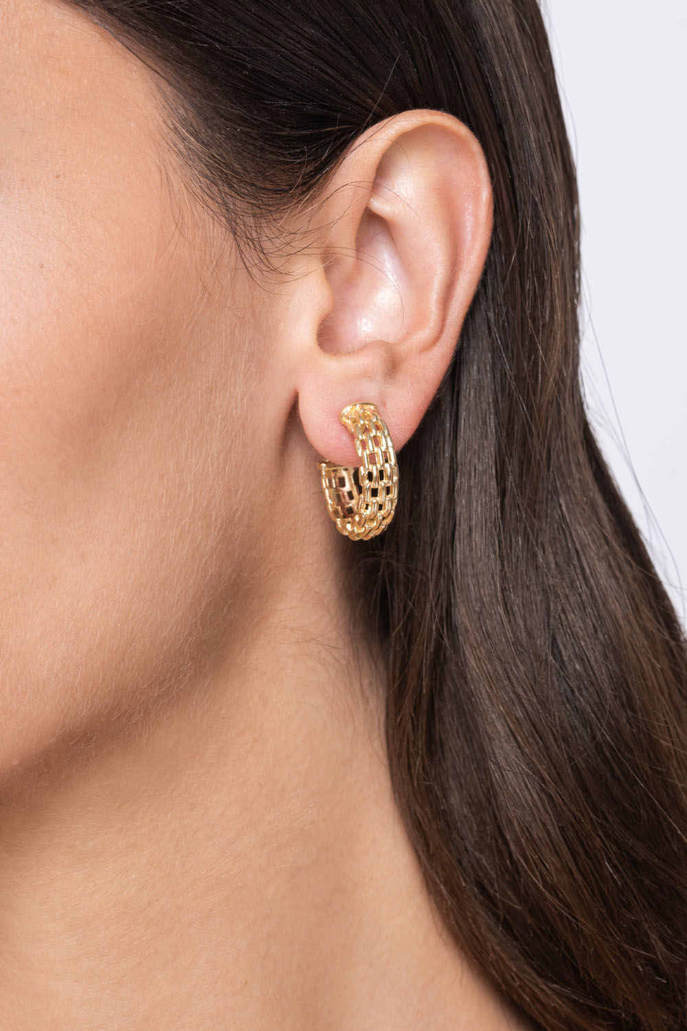 Σκουλαρίκια κρίκοι Skin από επιχρυσωμένο ασήμι 925°