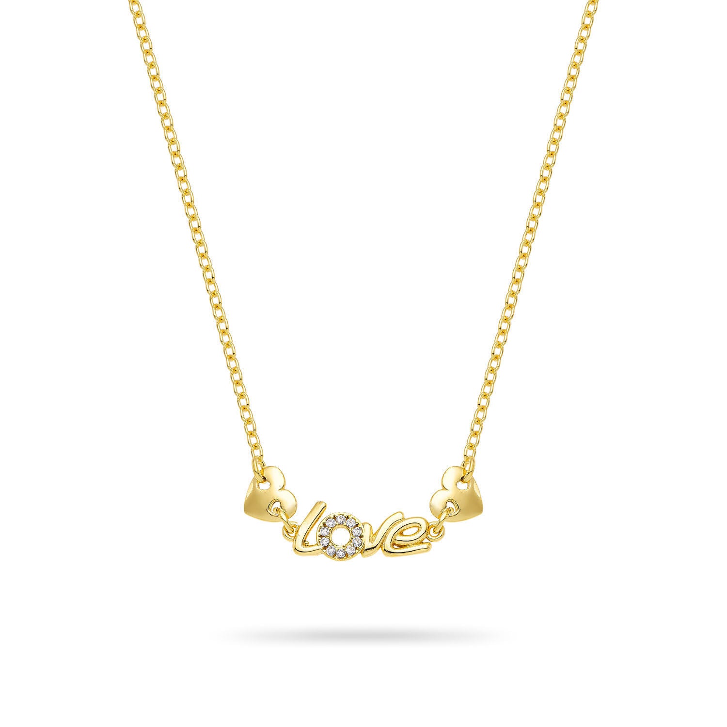 Κολιέ Lexis ''love'' από επιχρυσωμένο ασήμι 925⁰ με ζιργκόν Εικόνα 1