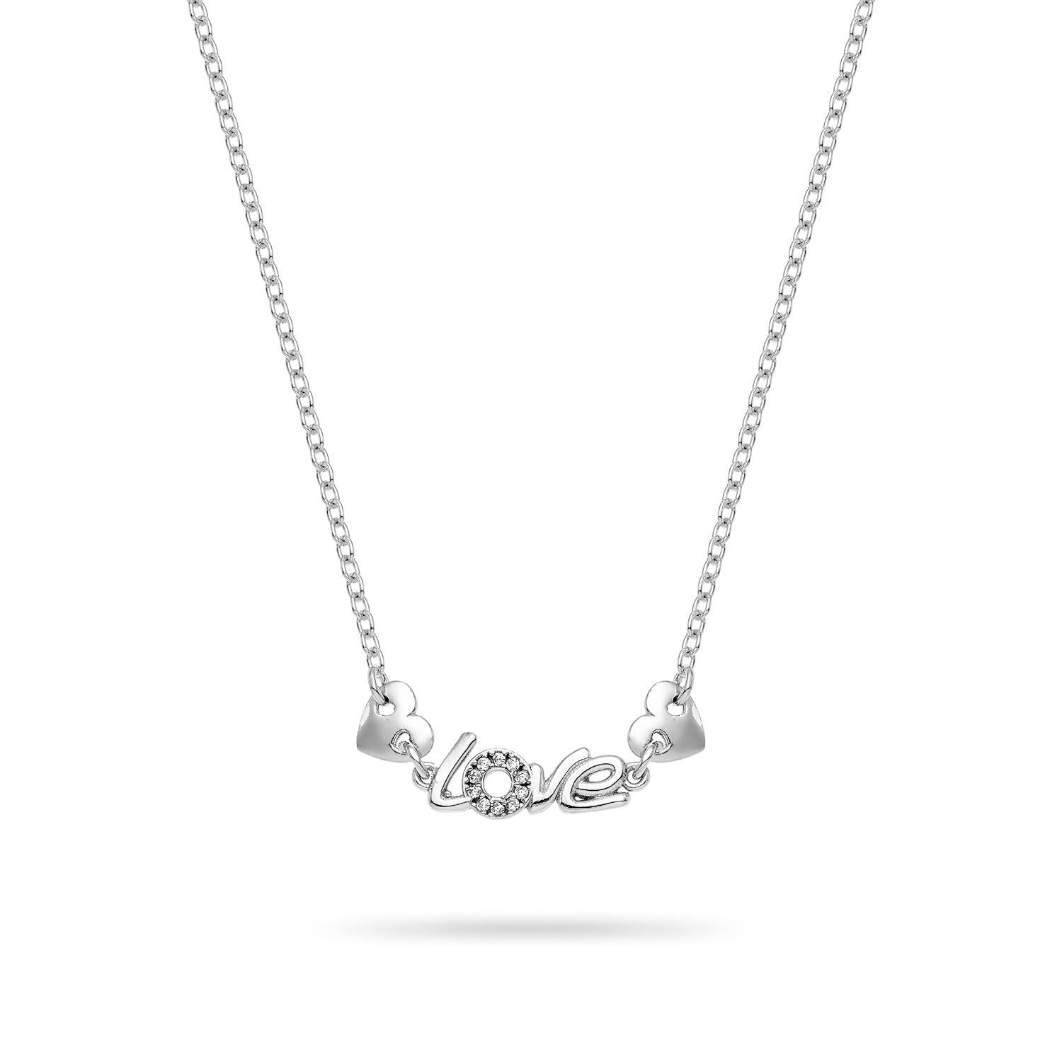 Κολίε Lexis ''love'' από επιροδιωμένο ασήμι 925⁰ με ζιργκόν Εικόνα 1