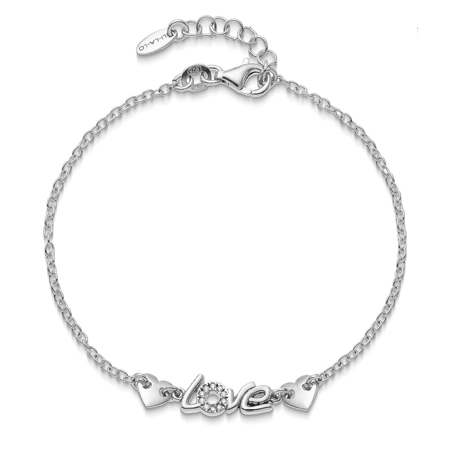 Βραχιόλι Lexis ''love'' από επιροδιωμένο ασήμι 925⁰ με ζιργκόν Εικόνα 1
