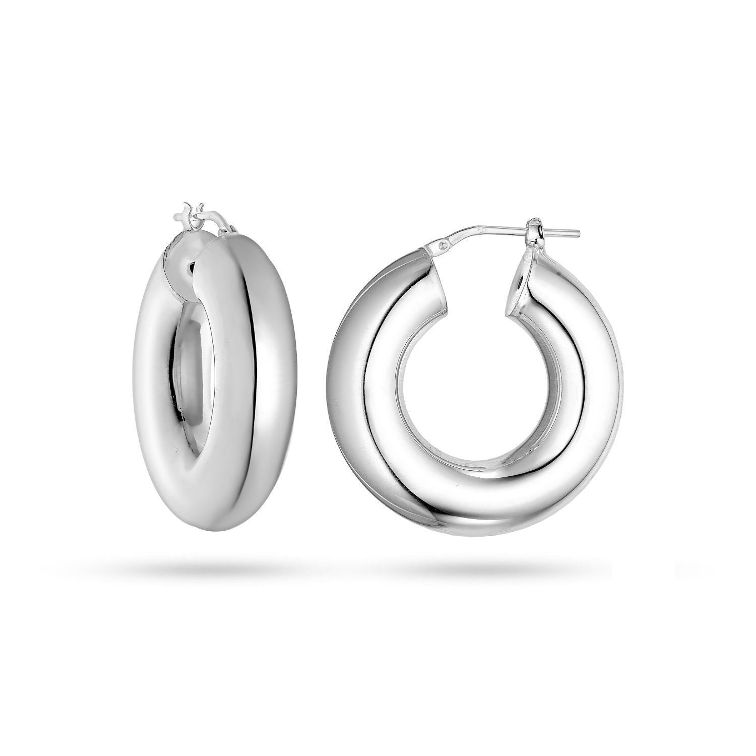 Σκουλαρίκια κρίκοι Reflections από ασήμι 925° Εικόνα 1