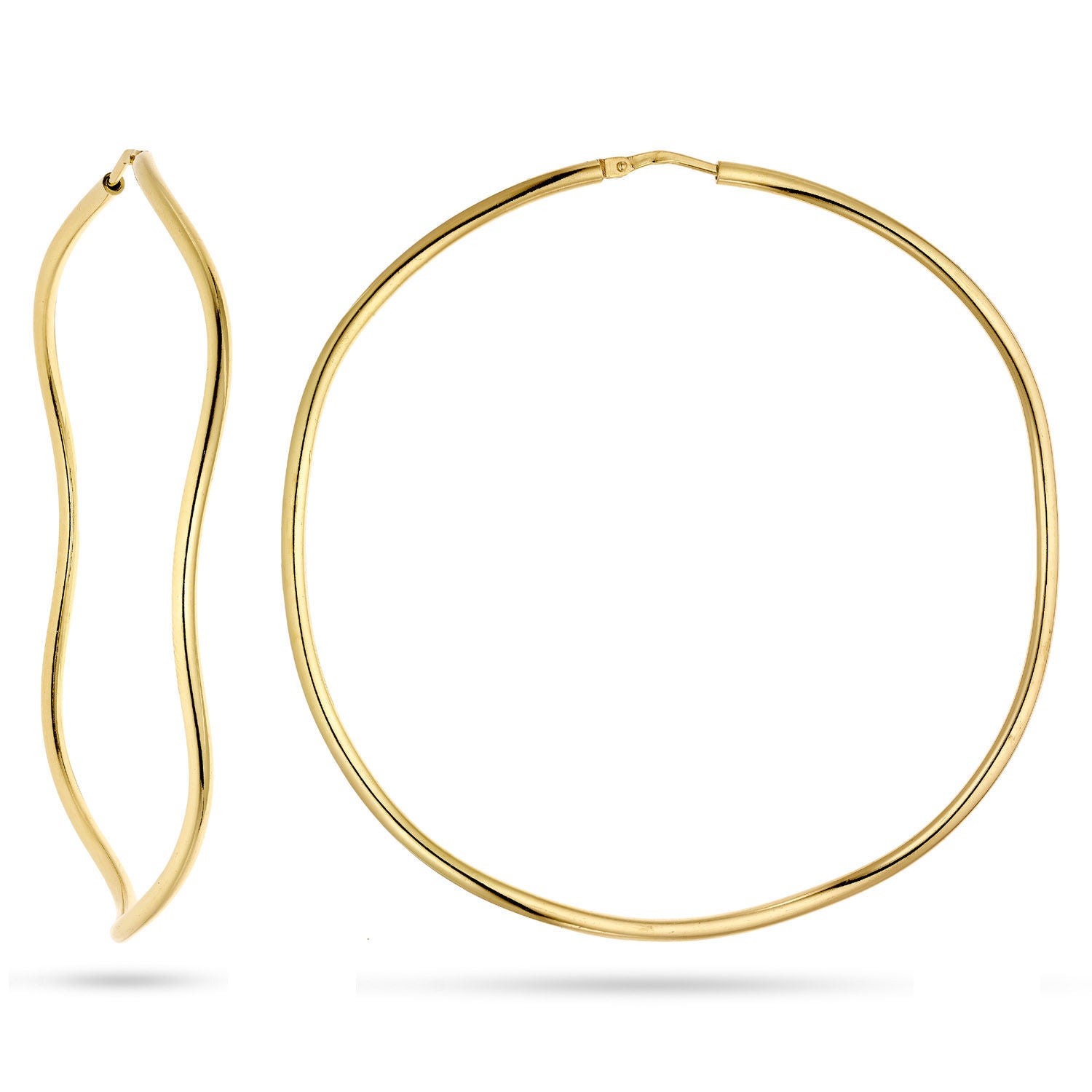 Σκουλαρίκια κρίκοι Reflections από επιχρυσωμένο ασήμι 925° Εικόνα 1