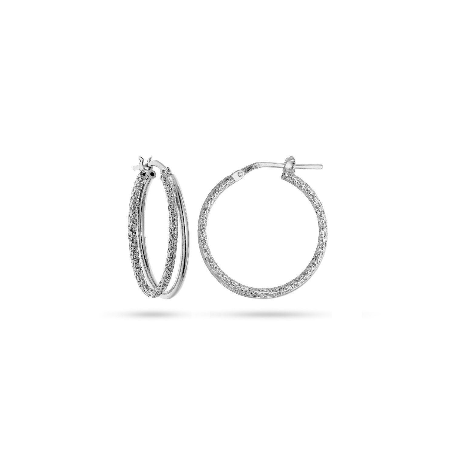 Σκουλαρίκια κρίκοι Reflections από ασήμι 925° Εικόνα 1