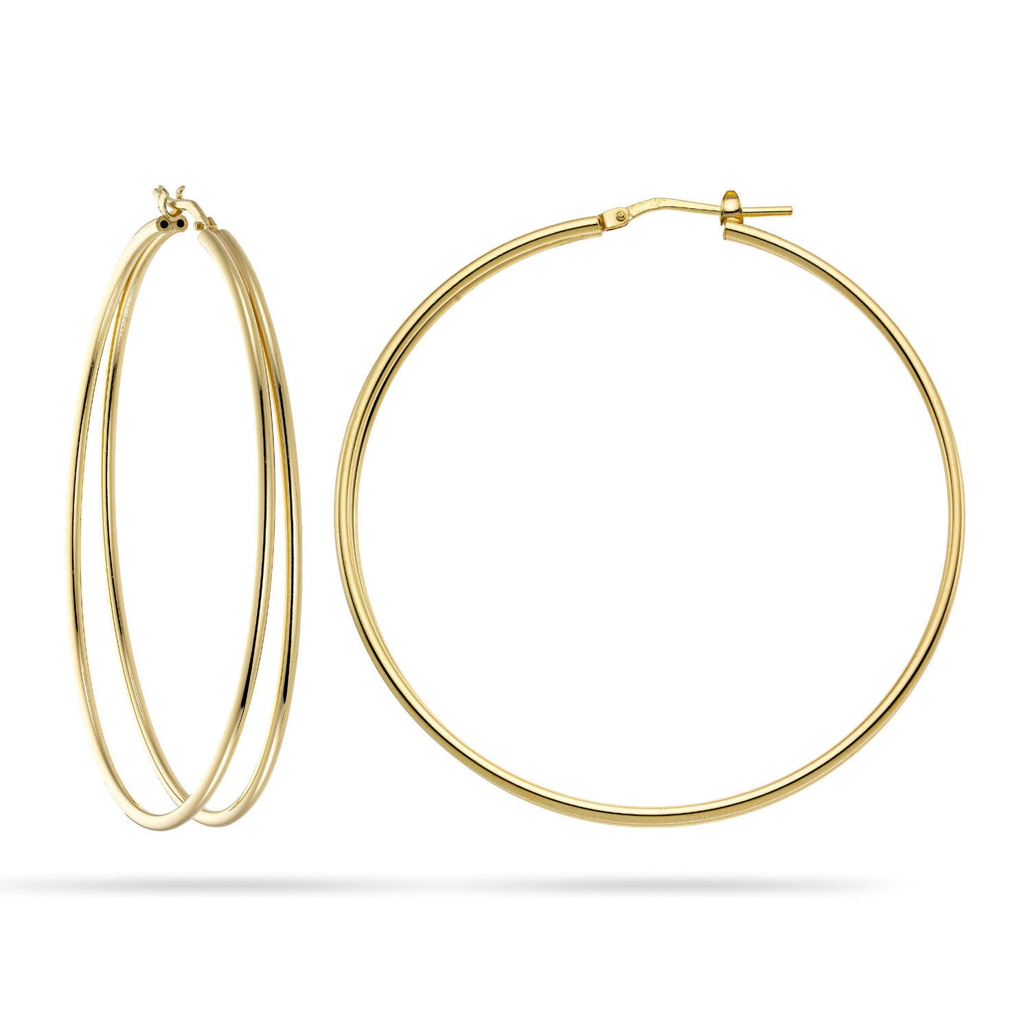 Σκουλαρίκια κρίκοι Reflections από επιχρυσωμένο ασήμι 925° Εικόνα 1