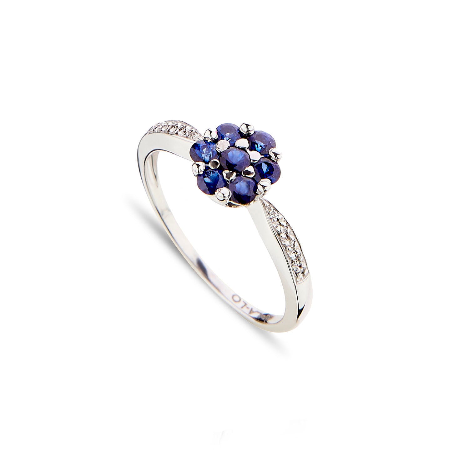 Δαχτυλίδι Secret Garden από λευκό χρυσό 18K με ζαφείρι και διαμάντια μπριγιάν Εικόνα 1