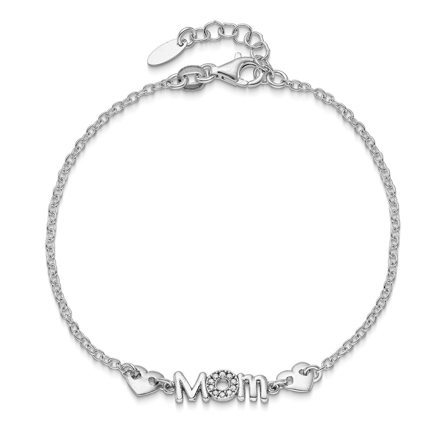 Βραχιόλι Lexis ''mom'' από επιροδιωμένο ασήμι 925⁰ με ζιργκόν Εικόνα 1