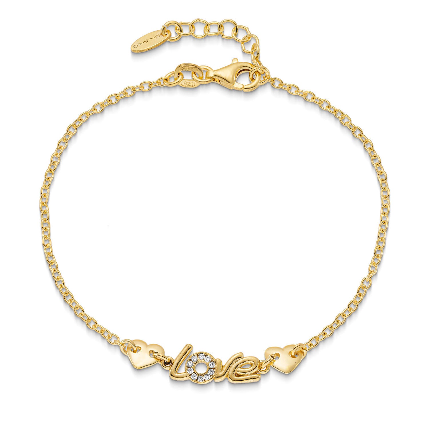 Βραχιόλι Lexis ''love'' από επιχρυσωμένο ασήμι 925⁰ με ζιργκόν Εικόνα 1