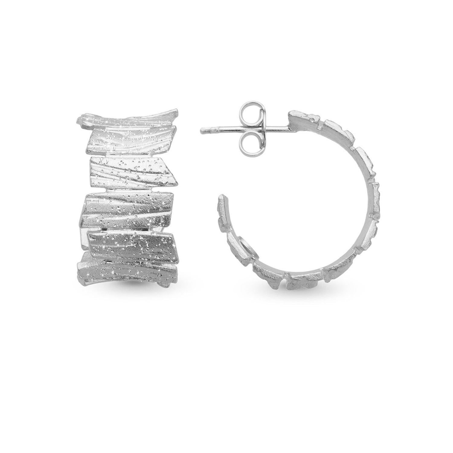 Σκουλαρίκια Terra από επιροδιωμένο ασήμι 925° Εικόνα 1