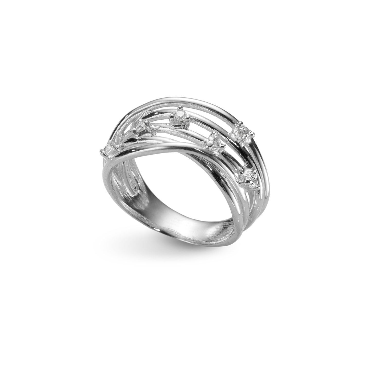 Δαχτυλίδι Terra από επιροδιωμένο ασήμι 925° με ζιργκόν Εικόνα 1