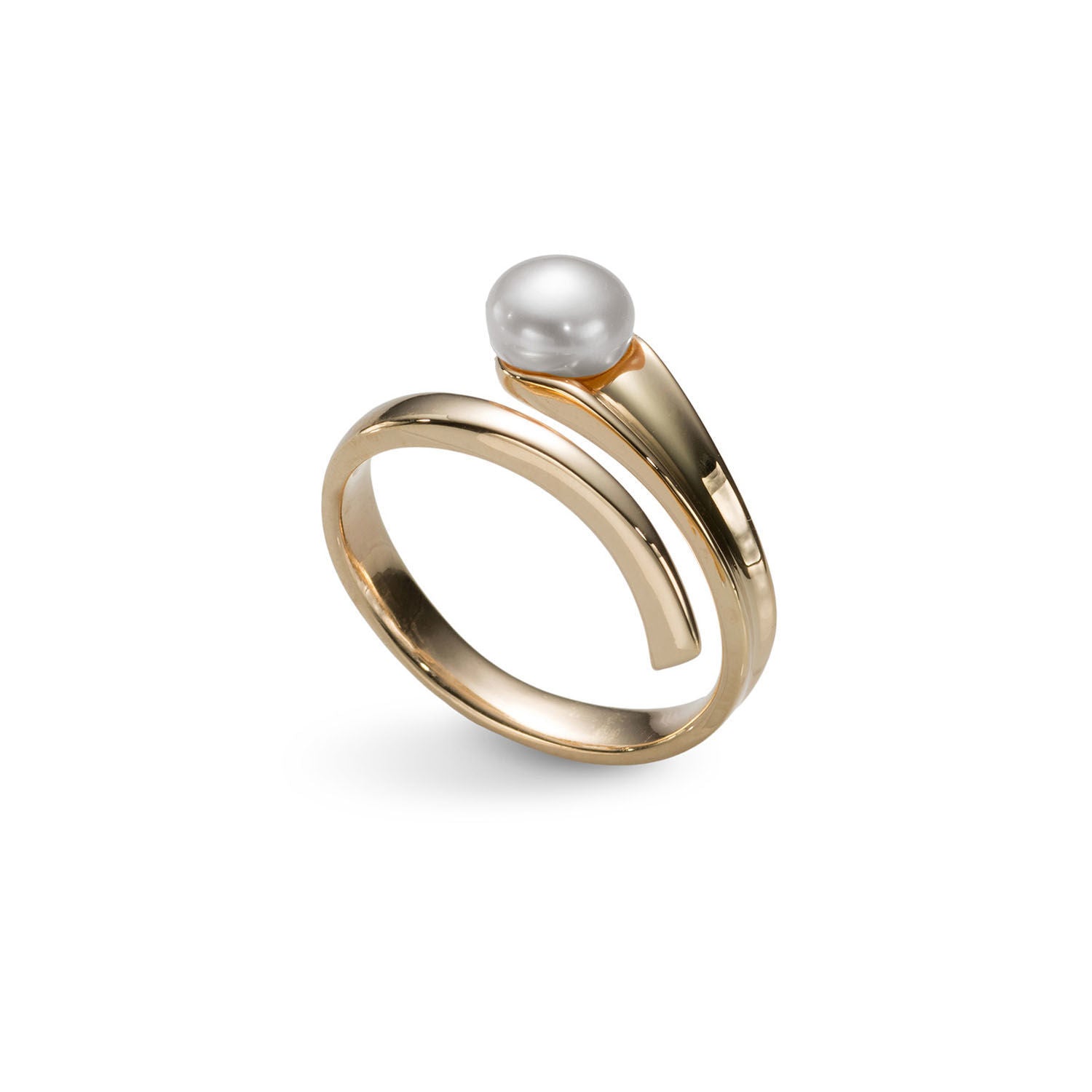 Δαχτυλίδι Terra από επιχρυσωμένο ασήμι 925° με freshwater pearl Εικόνα 1