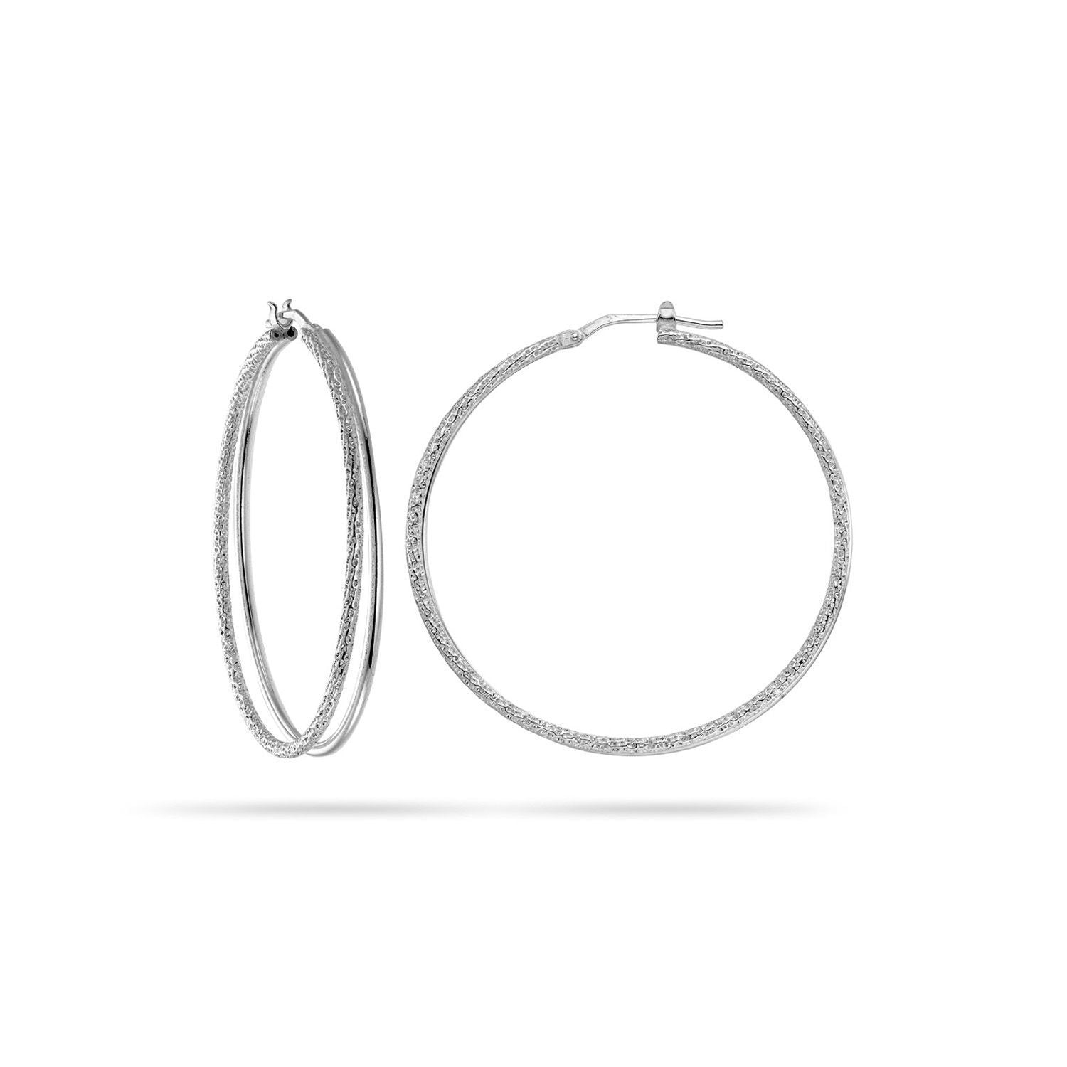 Σκουλαρίκια κρίκοι Reflections από ασήμι 925° Εικόνα 1