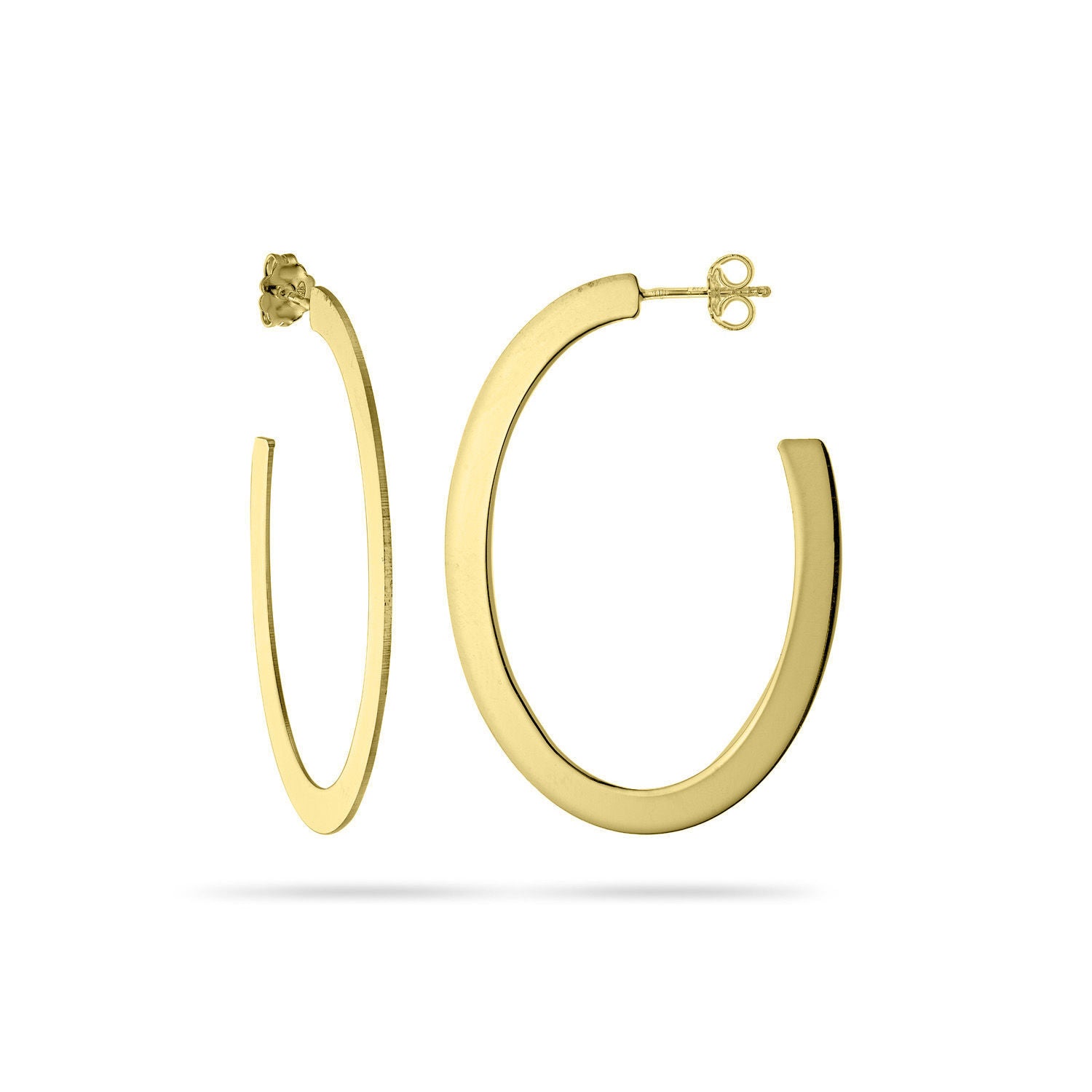 Σκουλαρίκια κρίκοι Reflections από επιχρυσωμένο ασήμι 925° Εικόνα 1