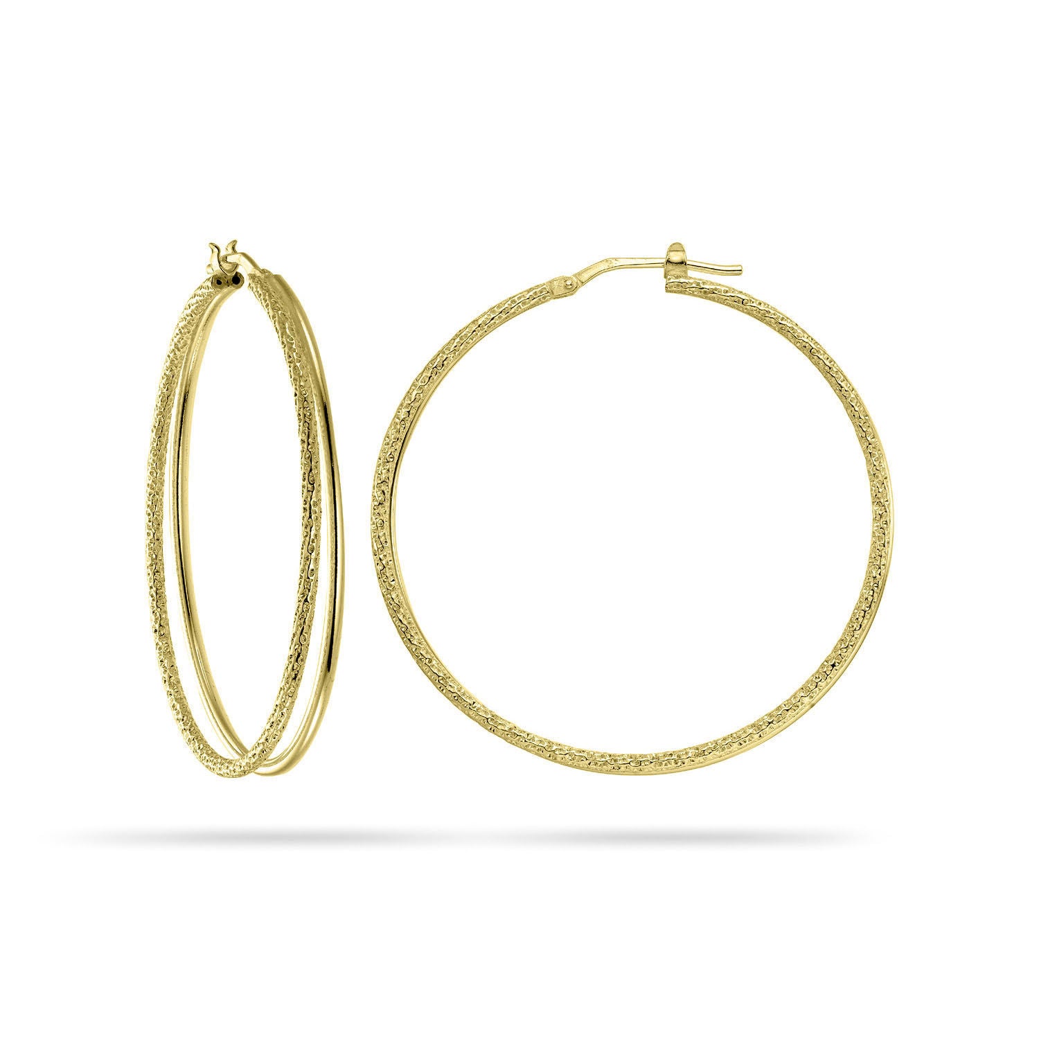 Σκουλαρίκια κρίκοι Reflections από επιχρυσωμένο ασήμι 925° Εικόνα 1