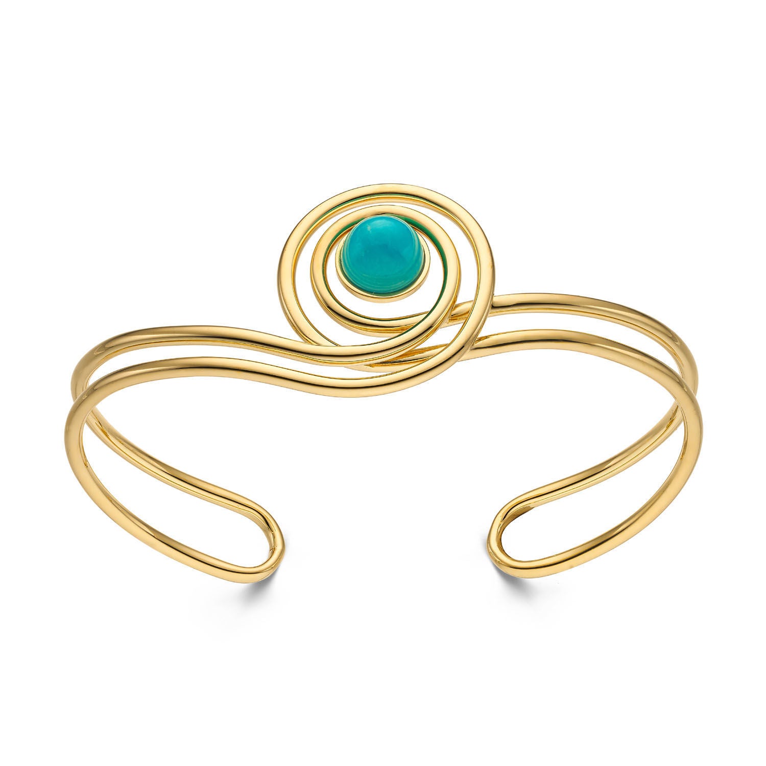 Βραχιόλι Secret Garden σταθερό από χρυσό 18K με τυρκουάζ Εικόνα 1