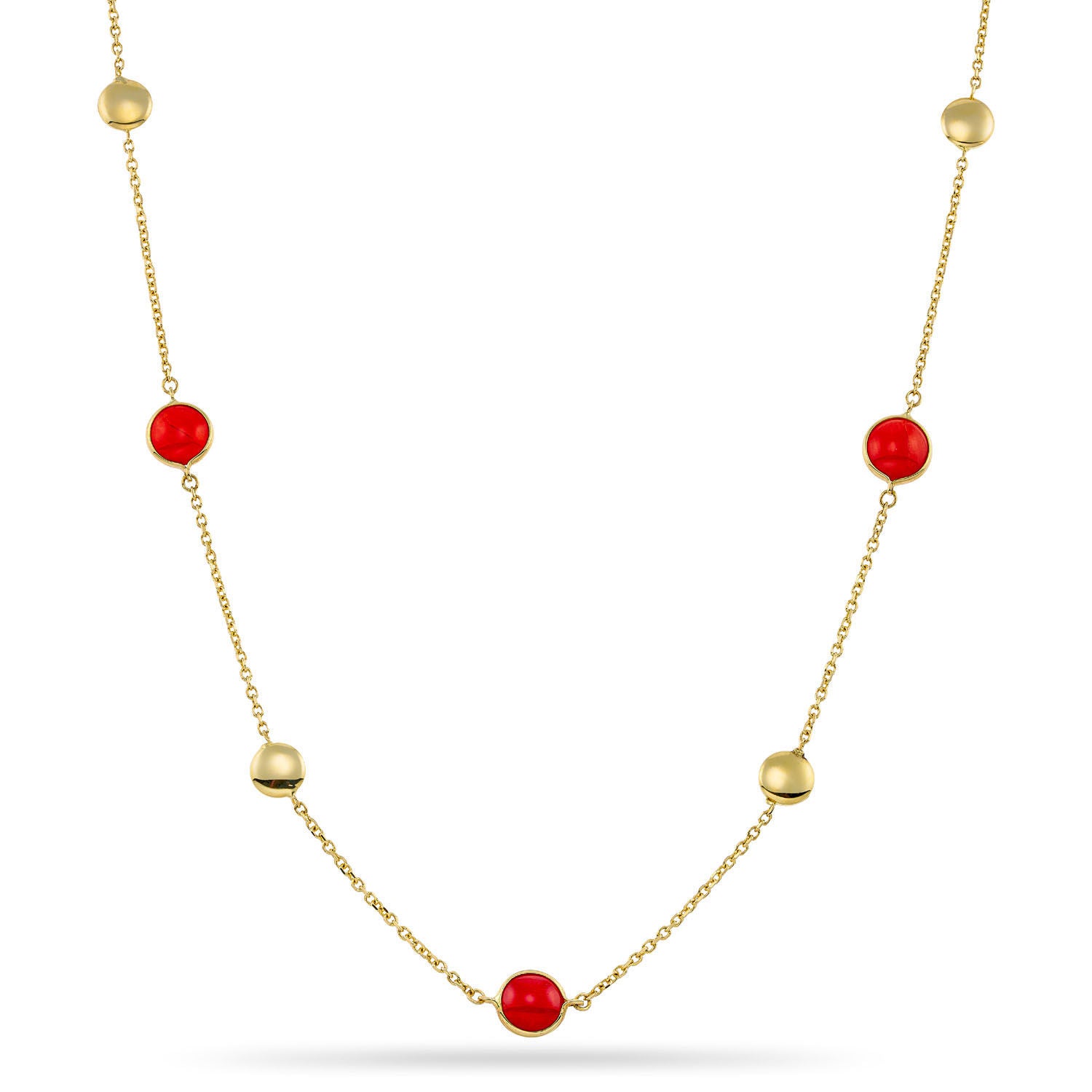 Κολιέ Secret Garden από χρυσό 14K με κοράλλι Εικόνα 1