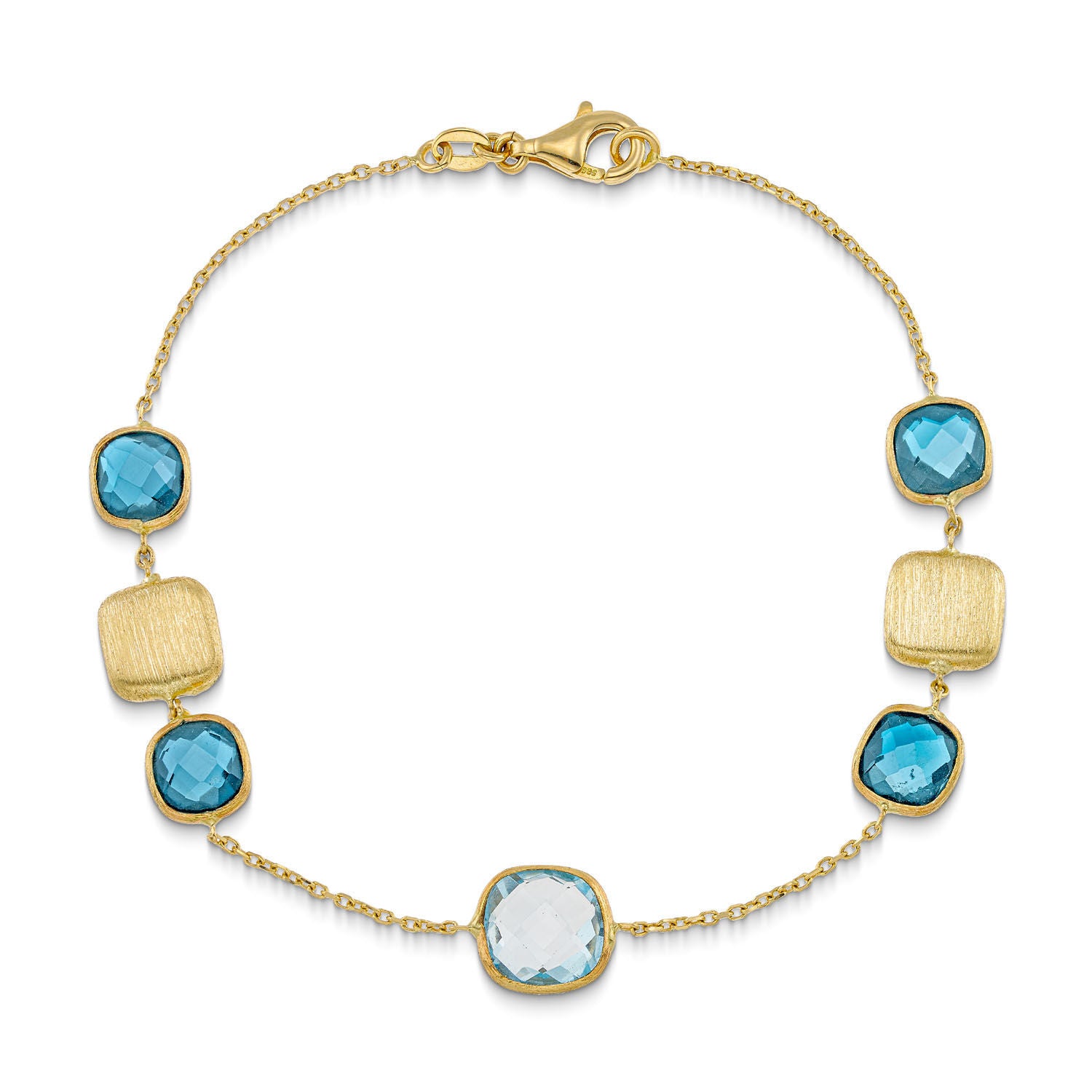 Βραχιόλι Secret Garden από χρυσό 14K με London blue topaz και γαλάζιο τοπάζι Εικόνα 1