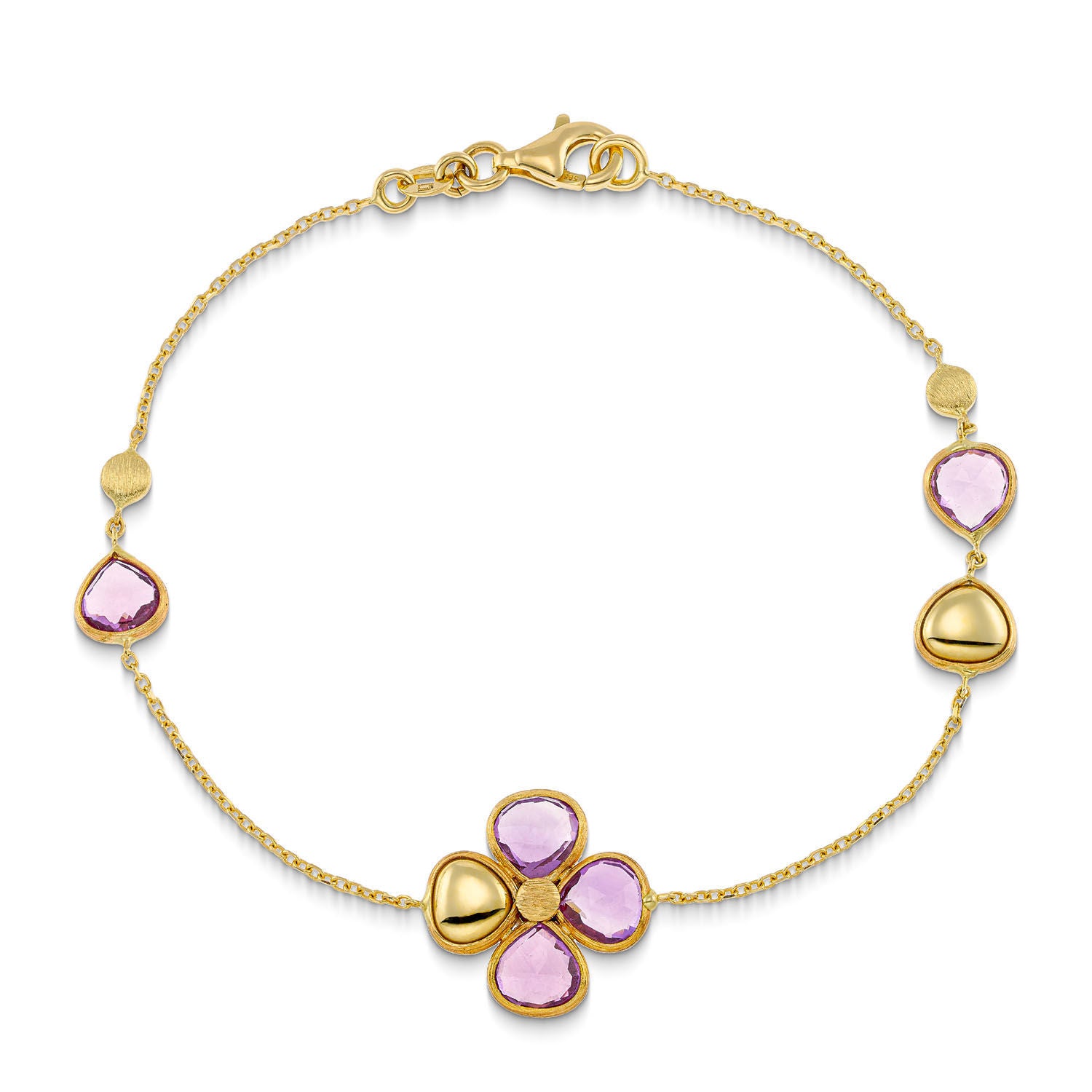 Βραχιόλι Secret Garden από χρυσό 14K με αμέθυστο Εικόνα 1