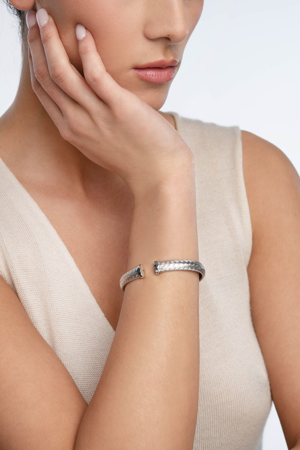 Βραχιόλι Skin σταθερό από επιροδιωμένο ασήμι 925° Εικόνα 2