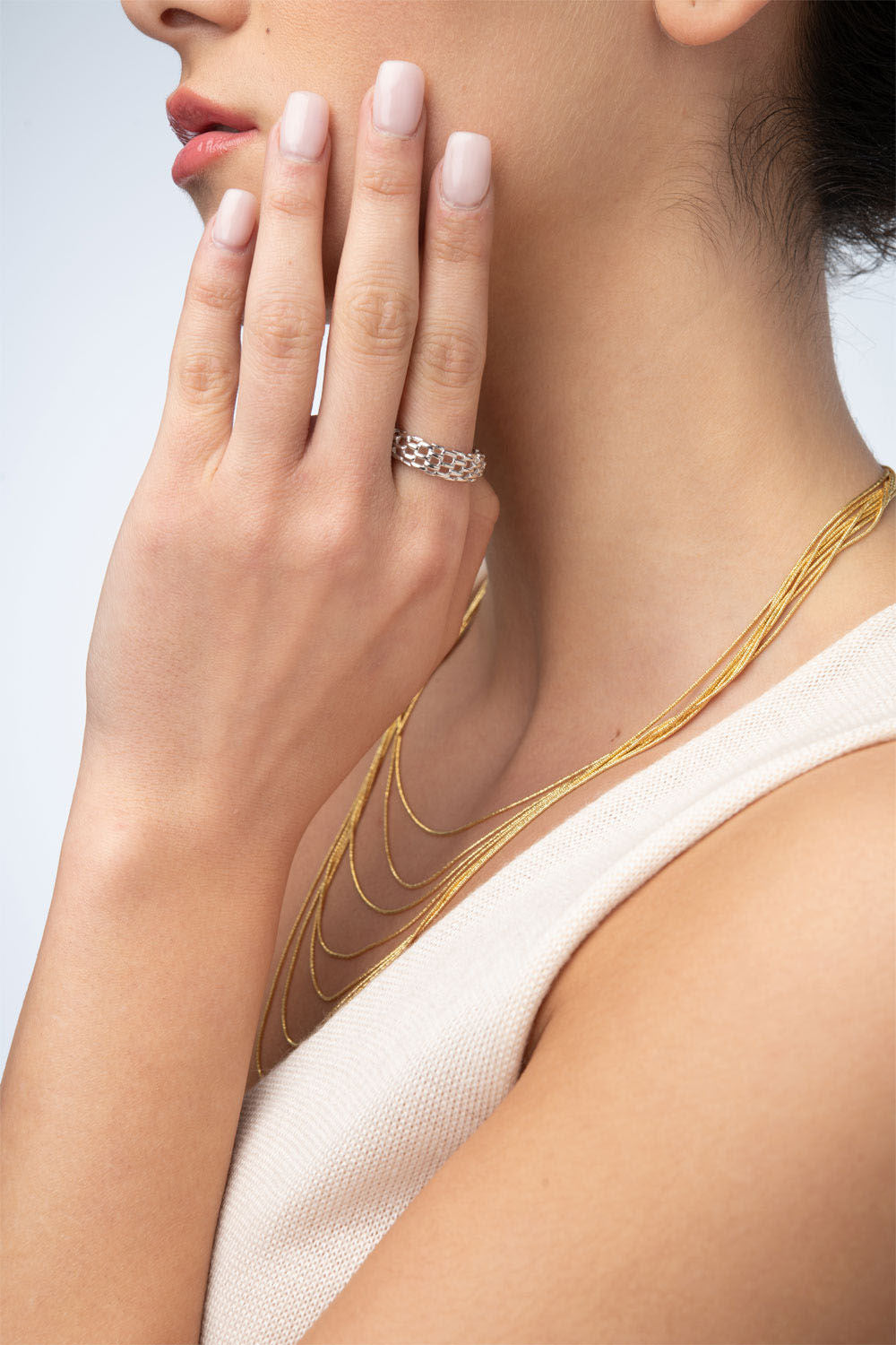 Δαχτυλίδι Skin από επιροδιωμένο ασήμι 925° Εικόνα 2