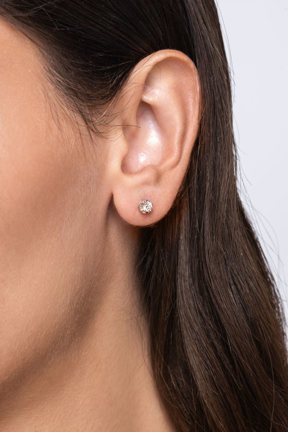 Σκουλαρίκια Diamonds από λευκό χρυσό 18K με διαμάντι μπριγιάν Εικόνα 2