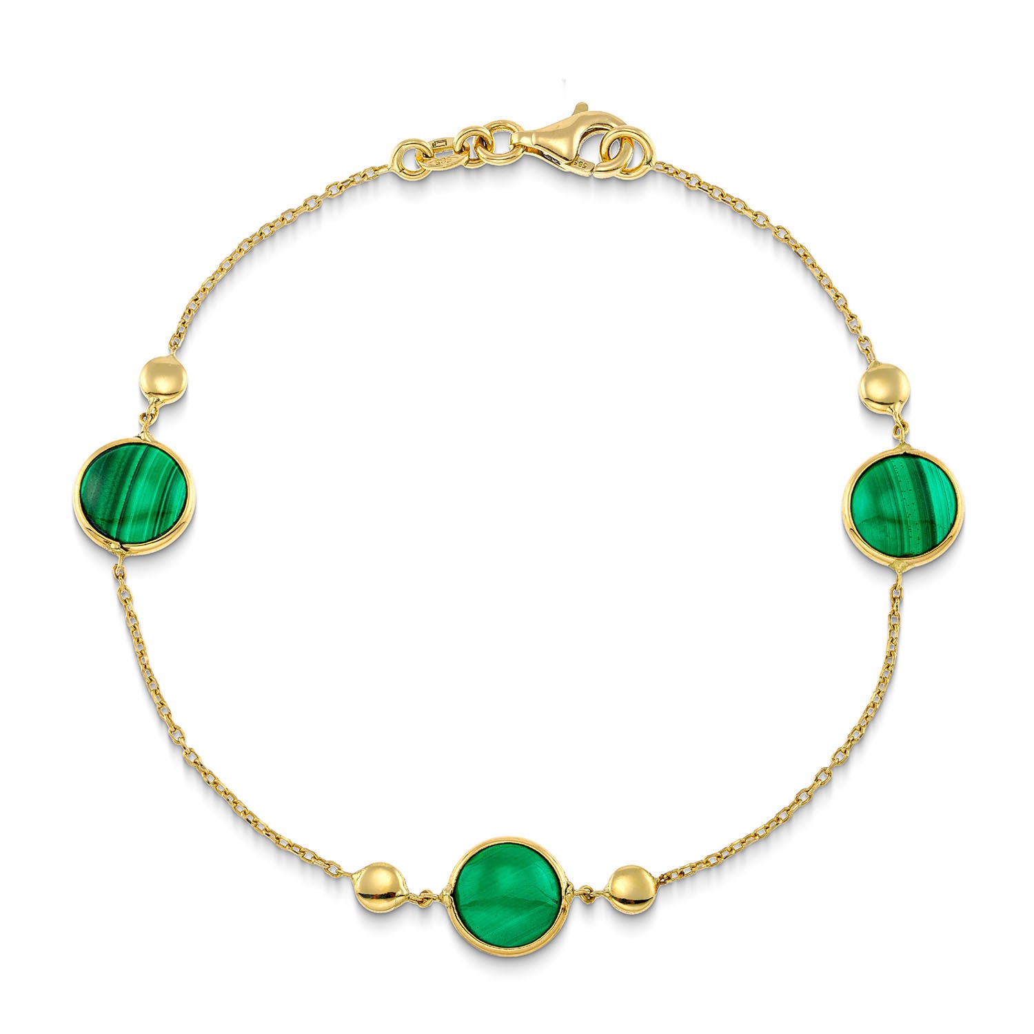 Βραχιόλι Secret Garden από χρυσό 14K με μαλαχίτη Εικόνα 1