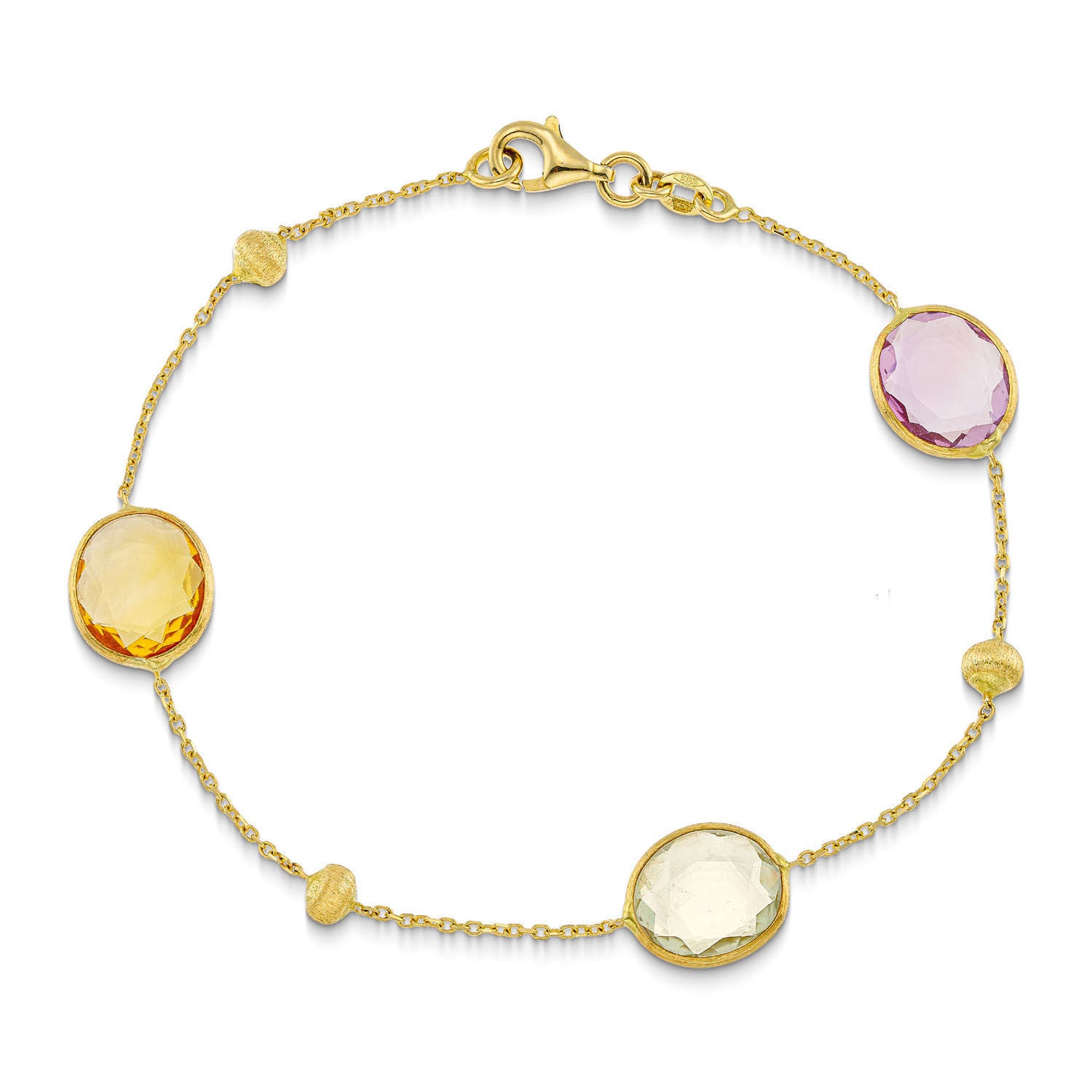 Βραχιόλι Secret Garden από χρυσό 14K με σιτρίν, πρασιολίτη και αμέθυστο Εικόνα 1