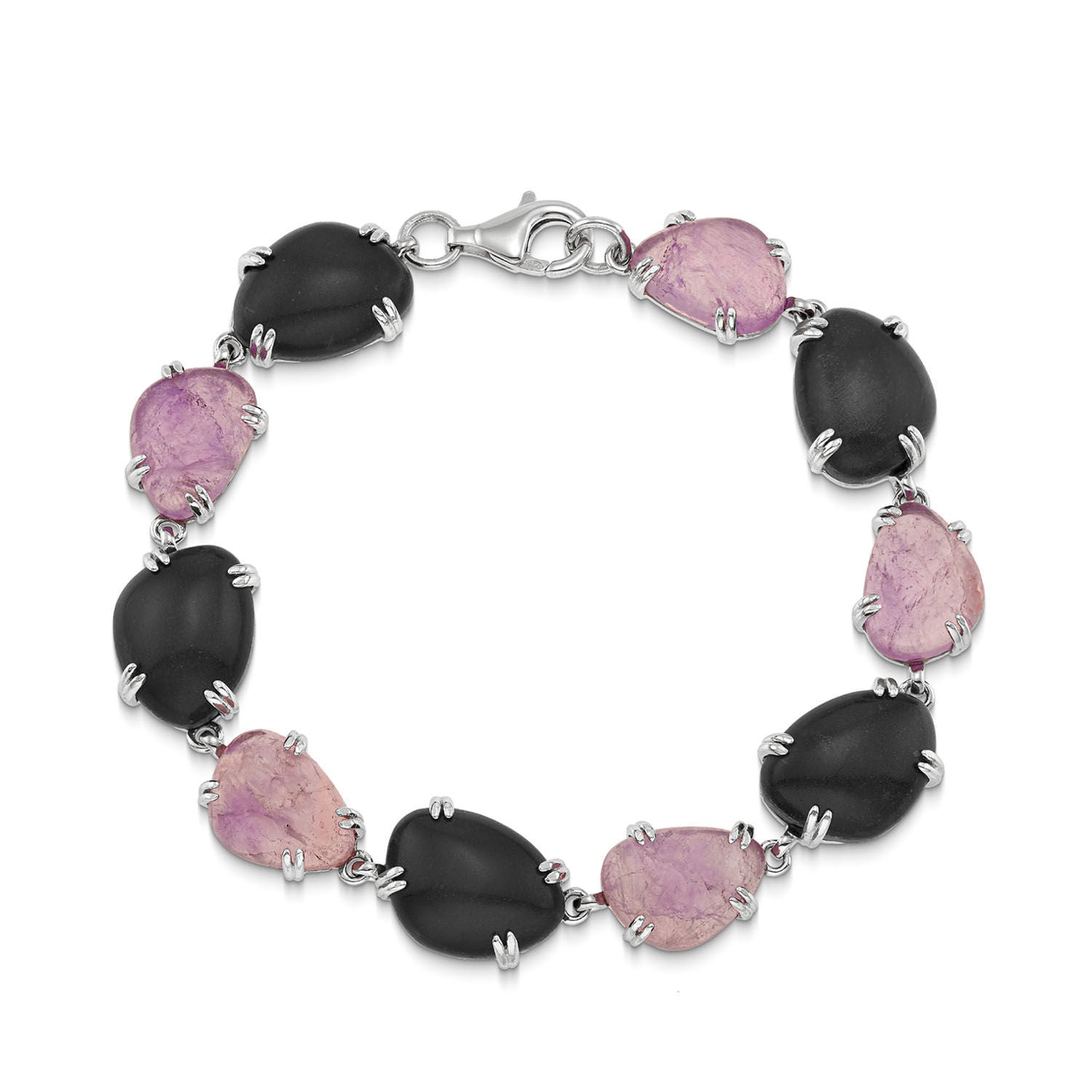 Βραχιόλι Iris από επιροδιωμένο ασήμι 925° με αιματίτη, αμέθυστο και quartz Εικόνα 1