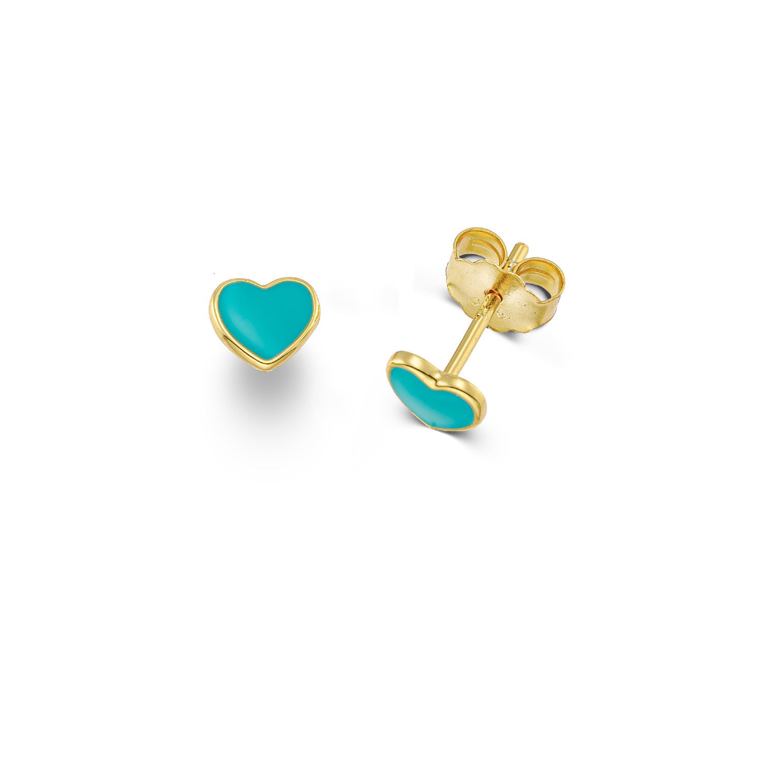 Σκουλαρίκια Symbols Καρδιά από επιχρυσωμένο ασήμι 925° με τυρκουάζ Εικόνα 1