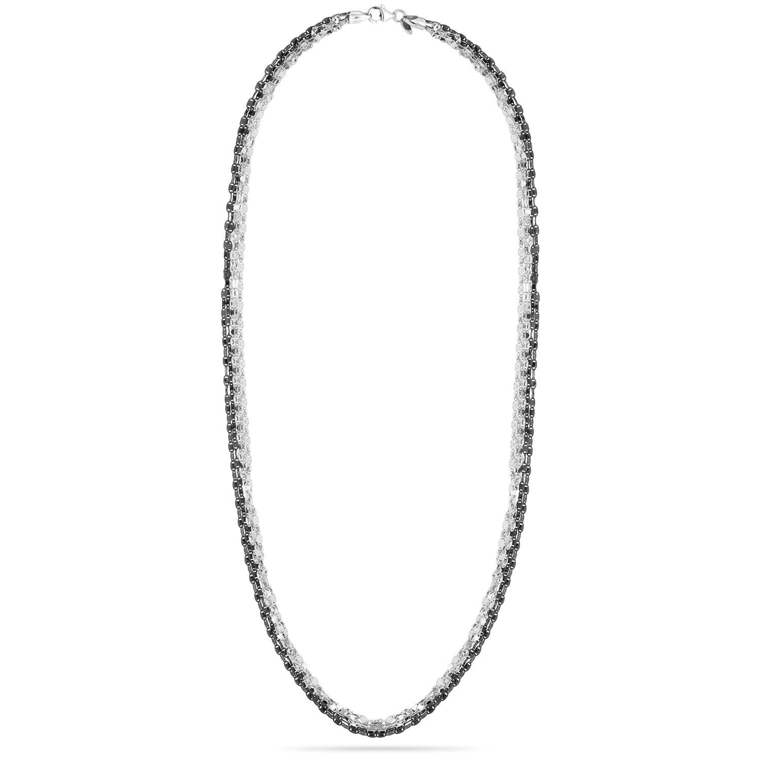 Κολιέ Skin από επιροδιωμένο και μαύρο επιροδιωμένο ασήμι 925° Εικόνα 3