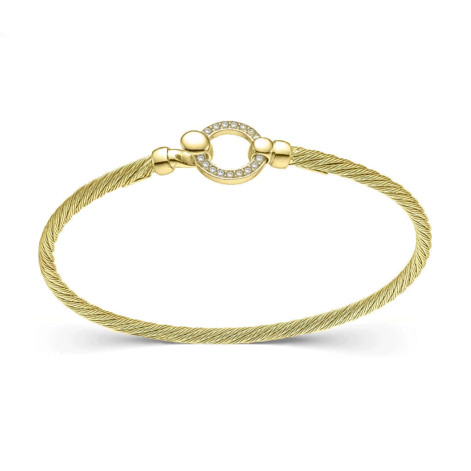 Βραχιόλι Skin σταθερό από επιχρυσωμένο ασήμι 925° με ζιργκόν Εικόνα 1